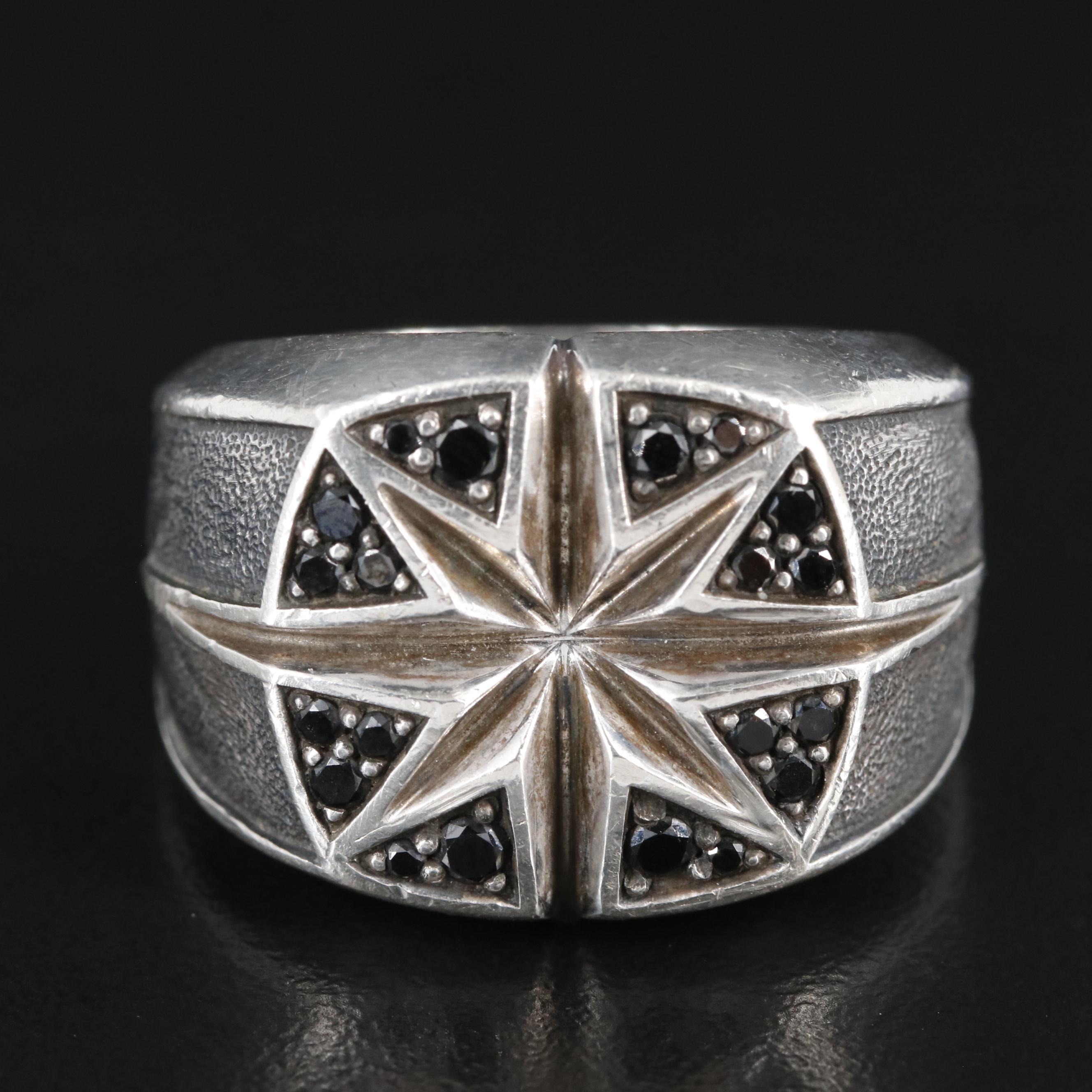 David Yurman Cable Collectibles North Star Sterling and Diamond Ring