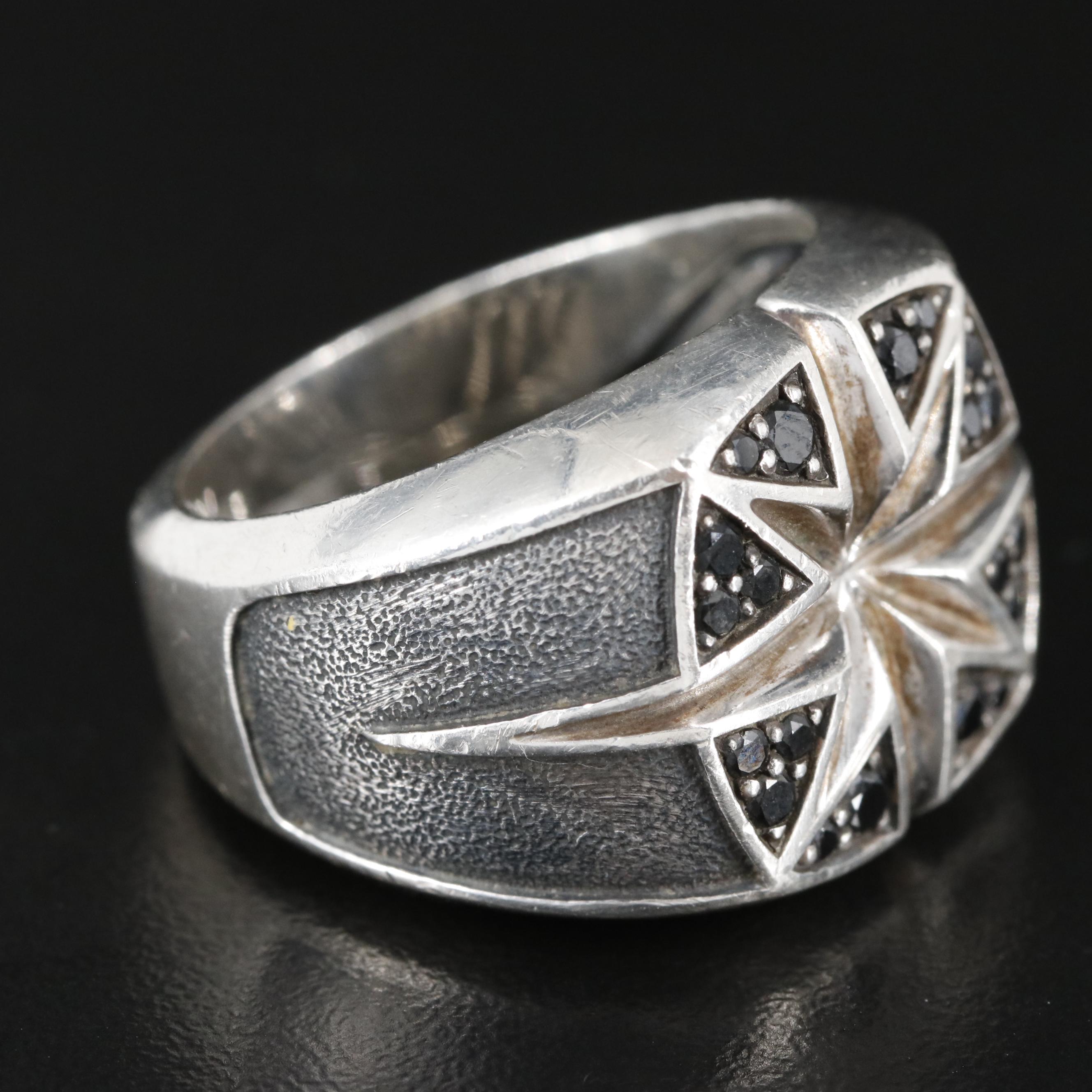 David Yurman Cable Collectibles North Star Sterling and Diamond Ring