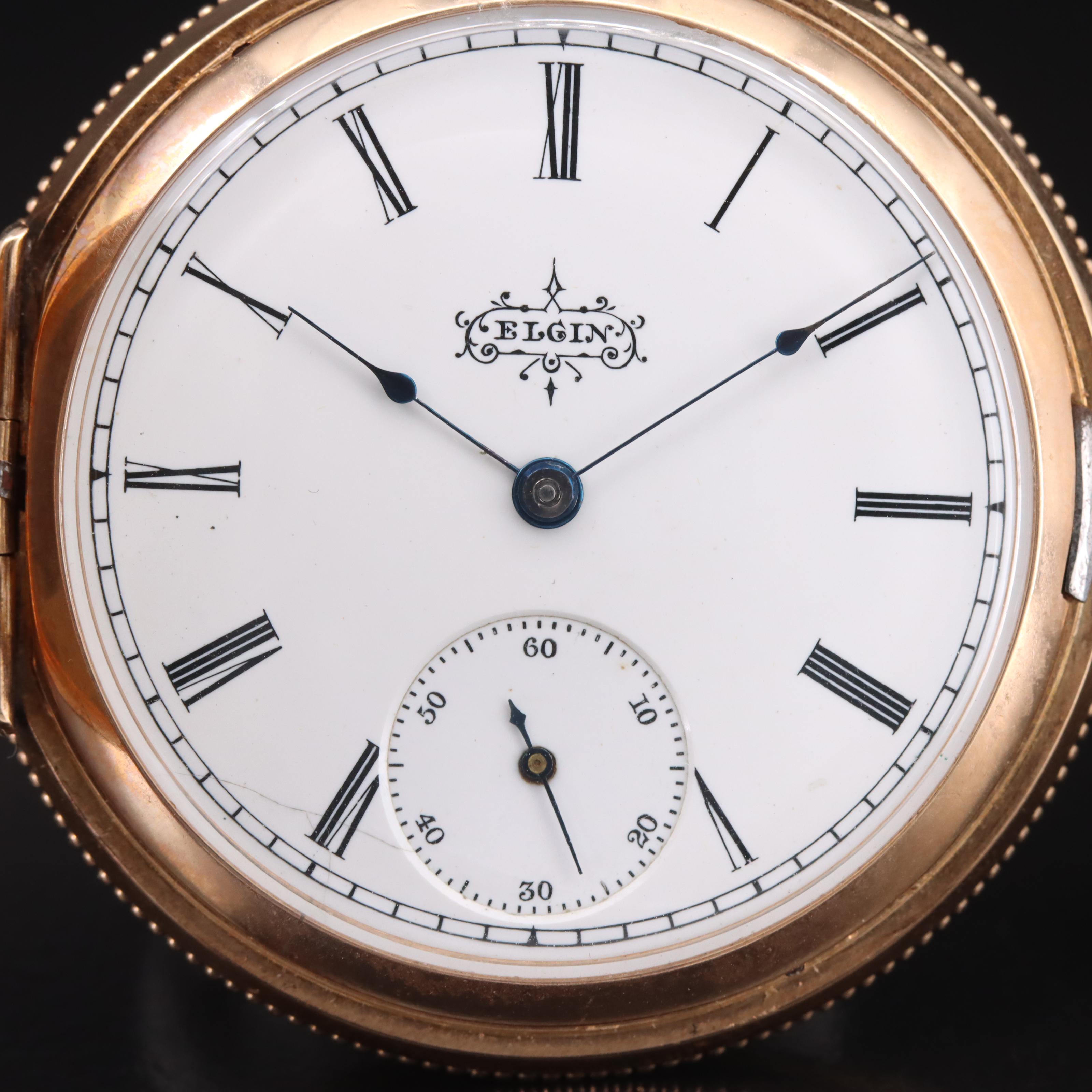 1892 14K Elgin Hunter Case Pocket Watch