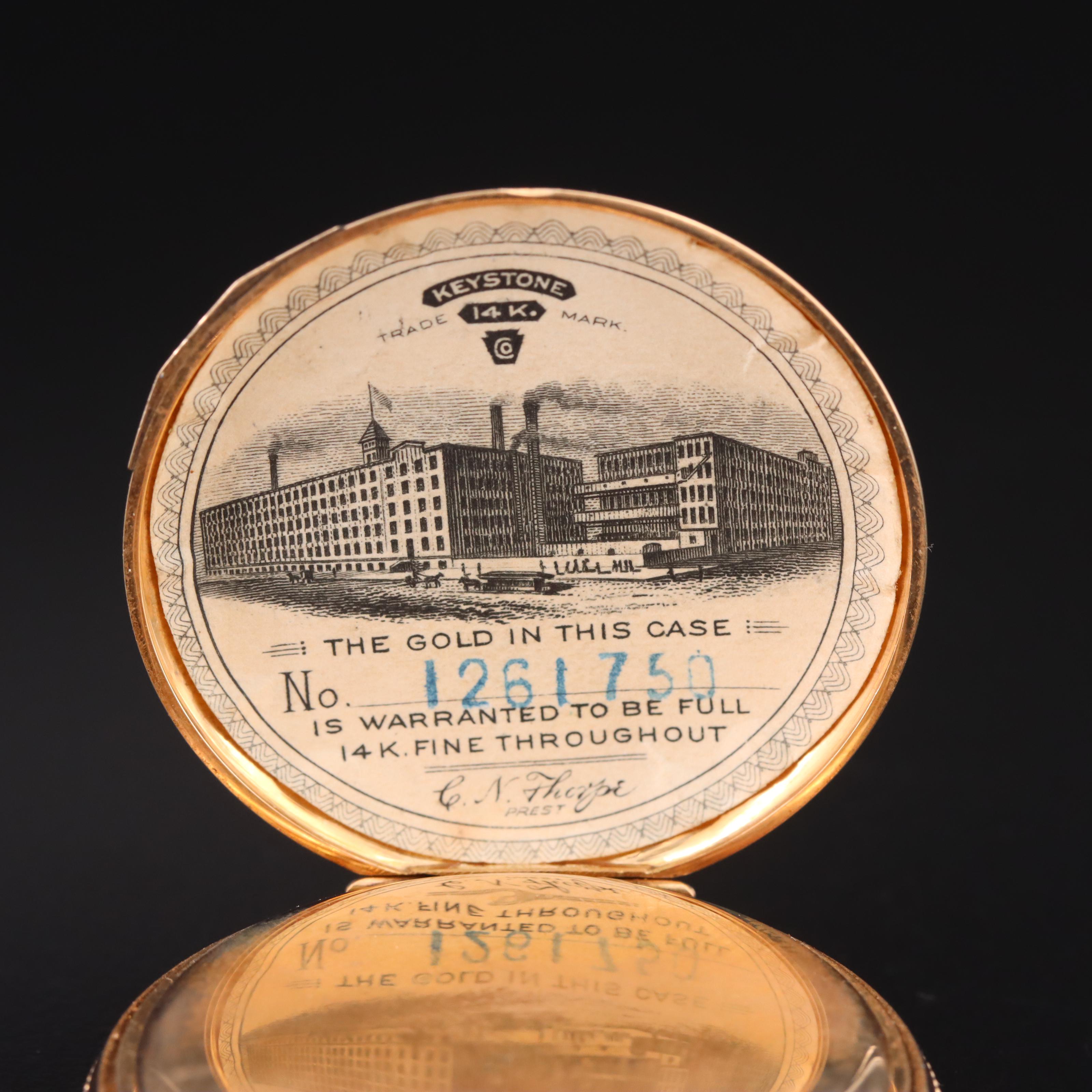 1892 14K Elgin Hunter Case Pocket Watch