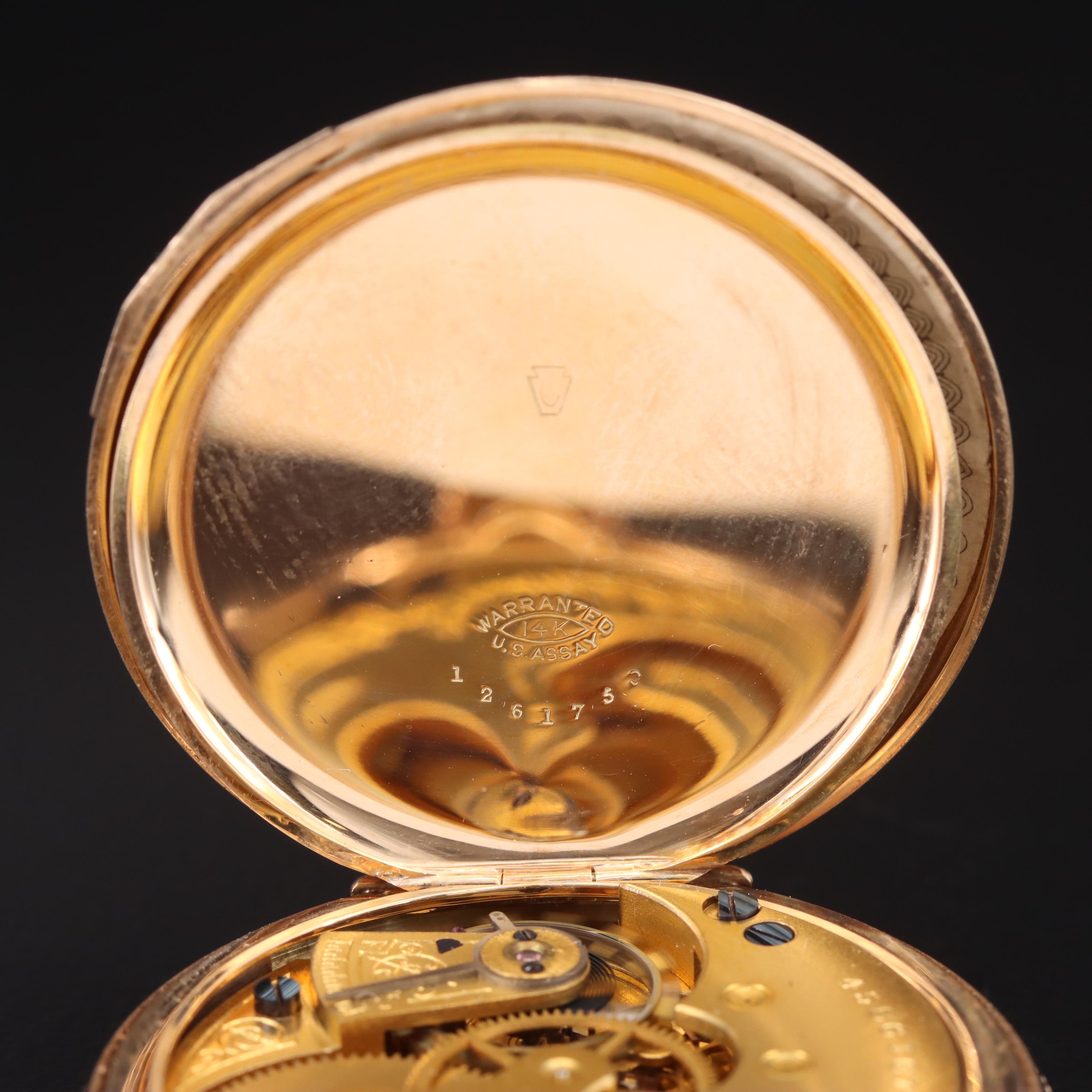 1892 14K Elgin Hunter Case Pocket Watch