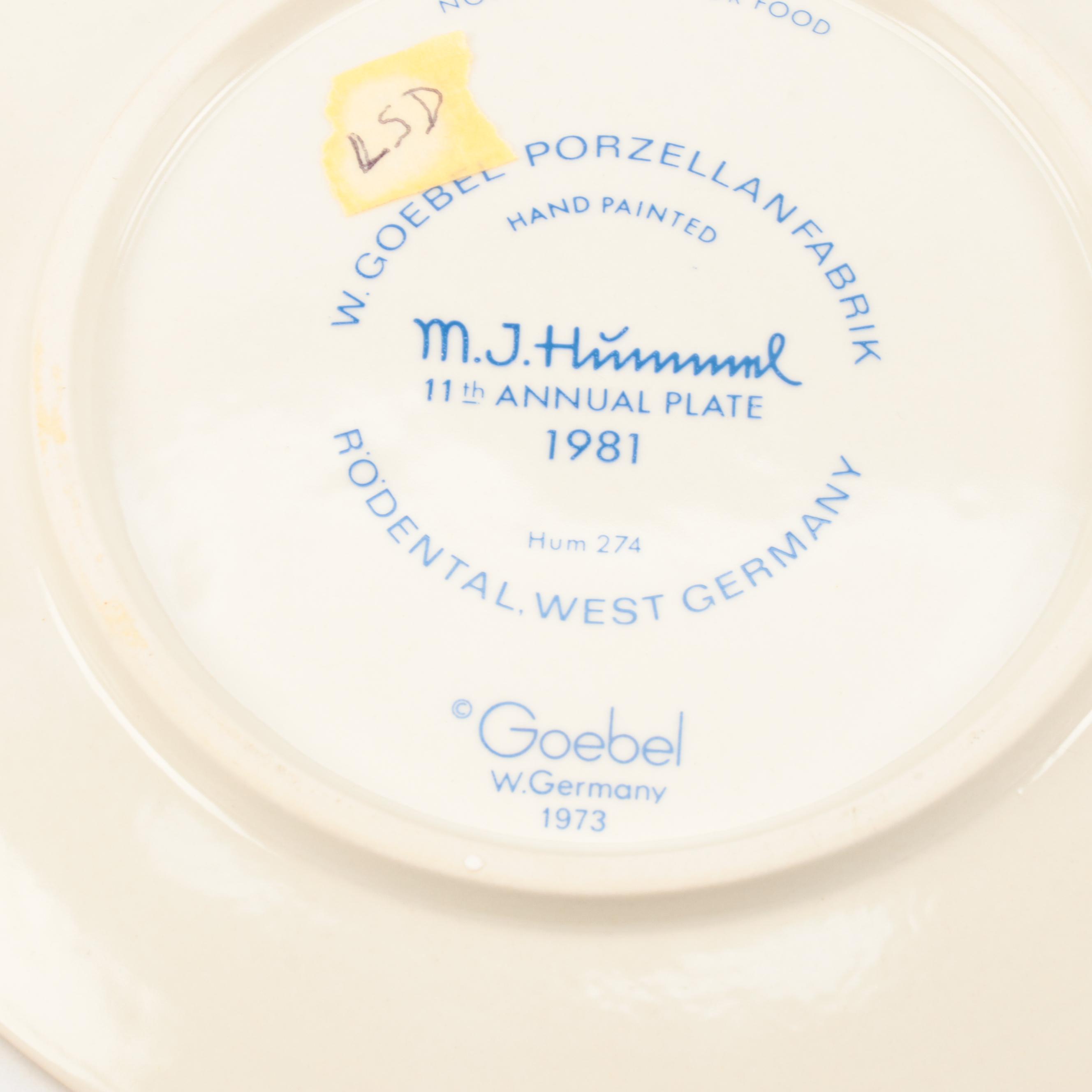 Goebel Porcelain Hummel Annual Collector Plates