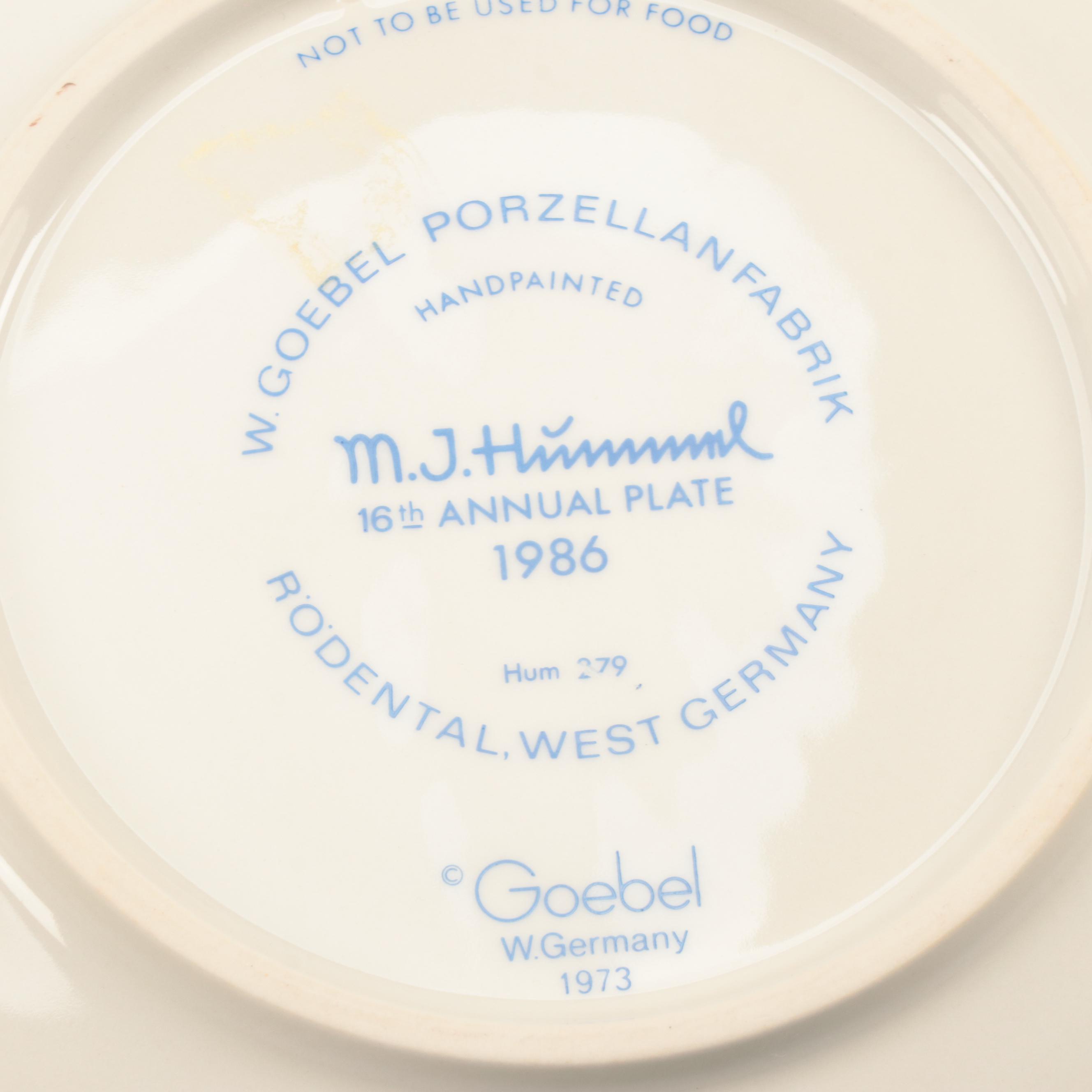 Goebel Porcelain Hummel Annual Collector Plates