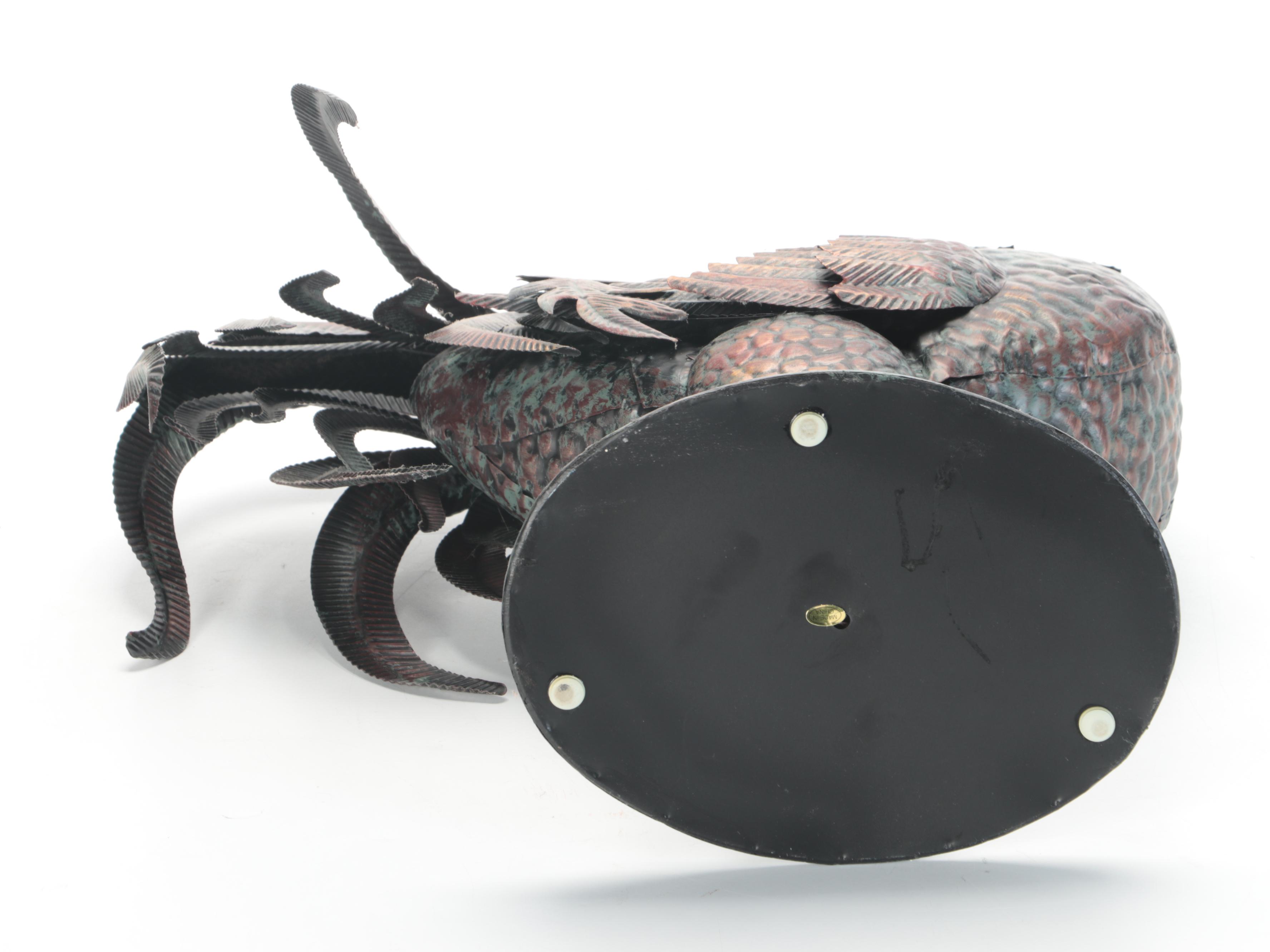 Patinated Copper Rooster Figurine