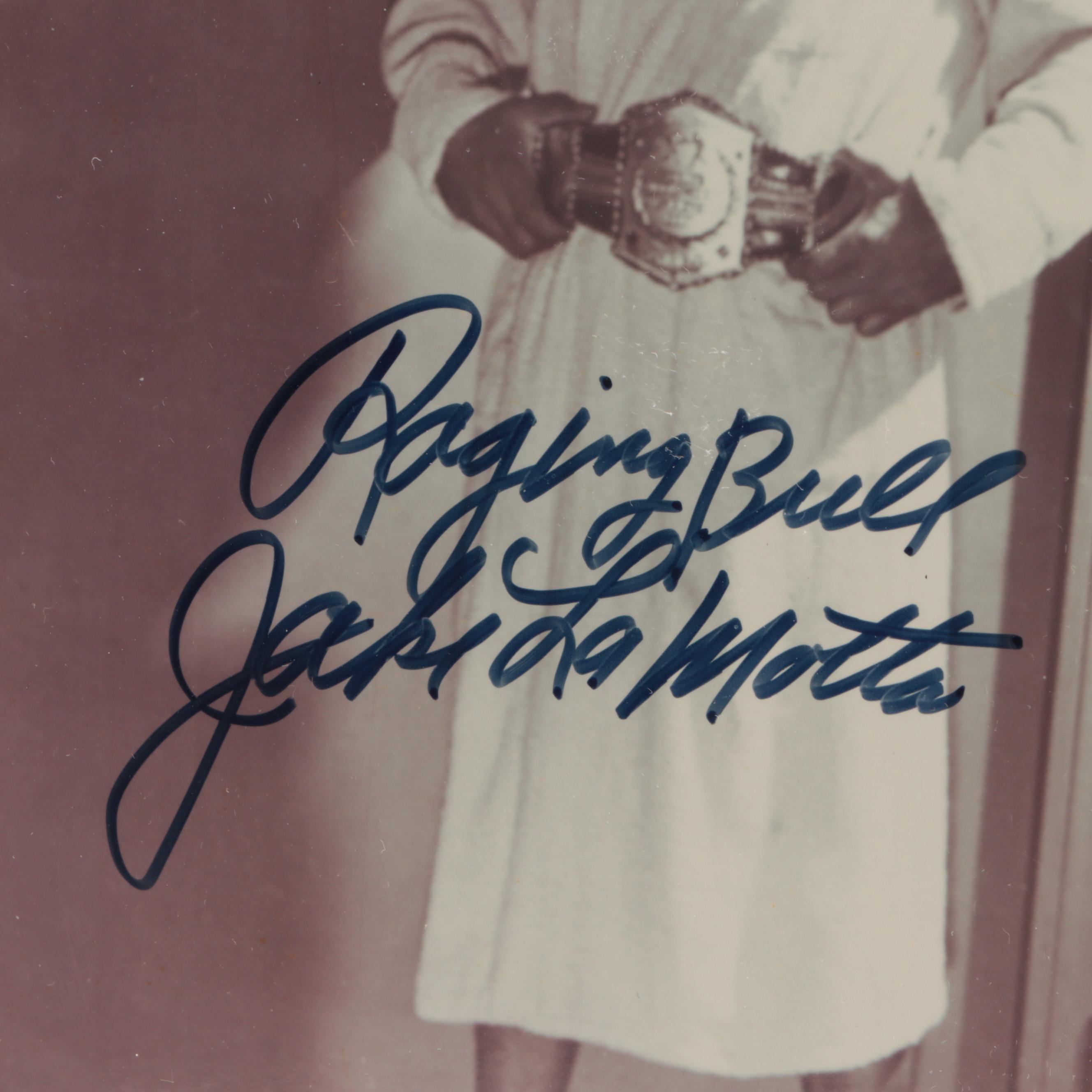 Jake LaMotta "Raging Bull" Signed Giclée in Matted Frame