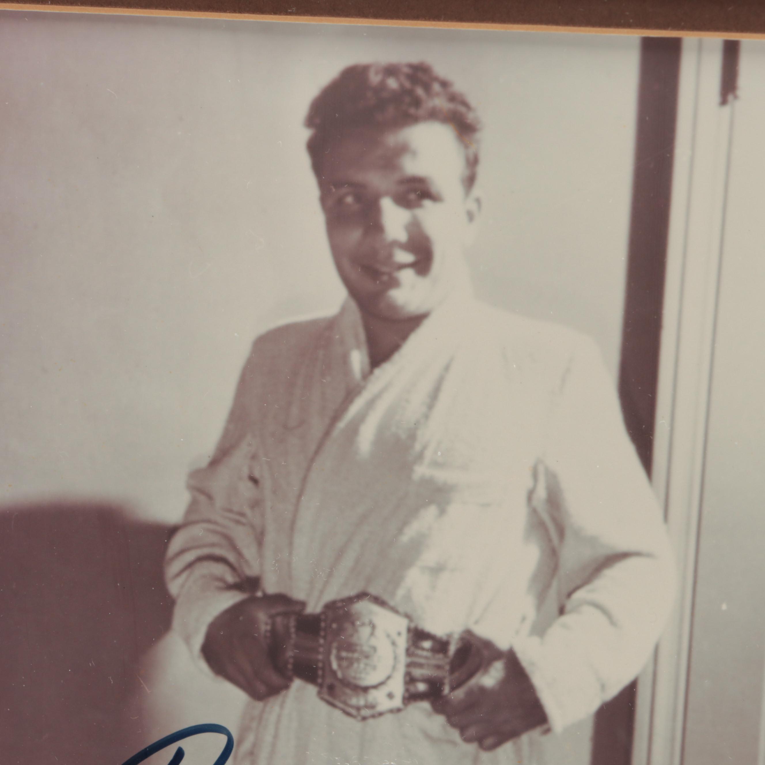 Jake LaMotta "Raging Bull" Signed Giclée in Matted Frame