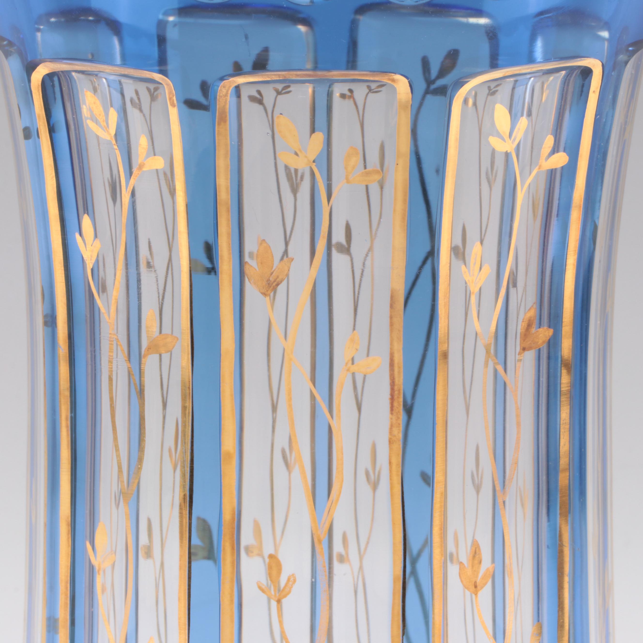 Bohemia Czech Gilt Enamel Glass Vase