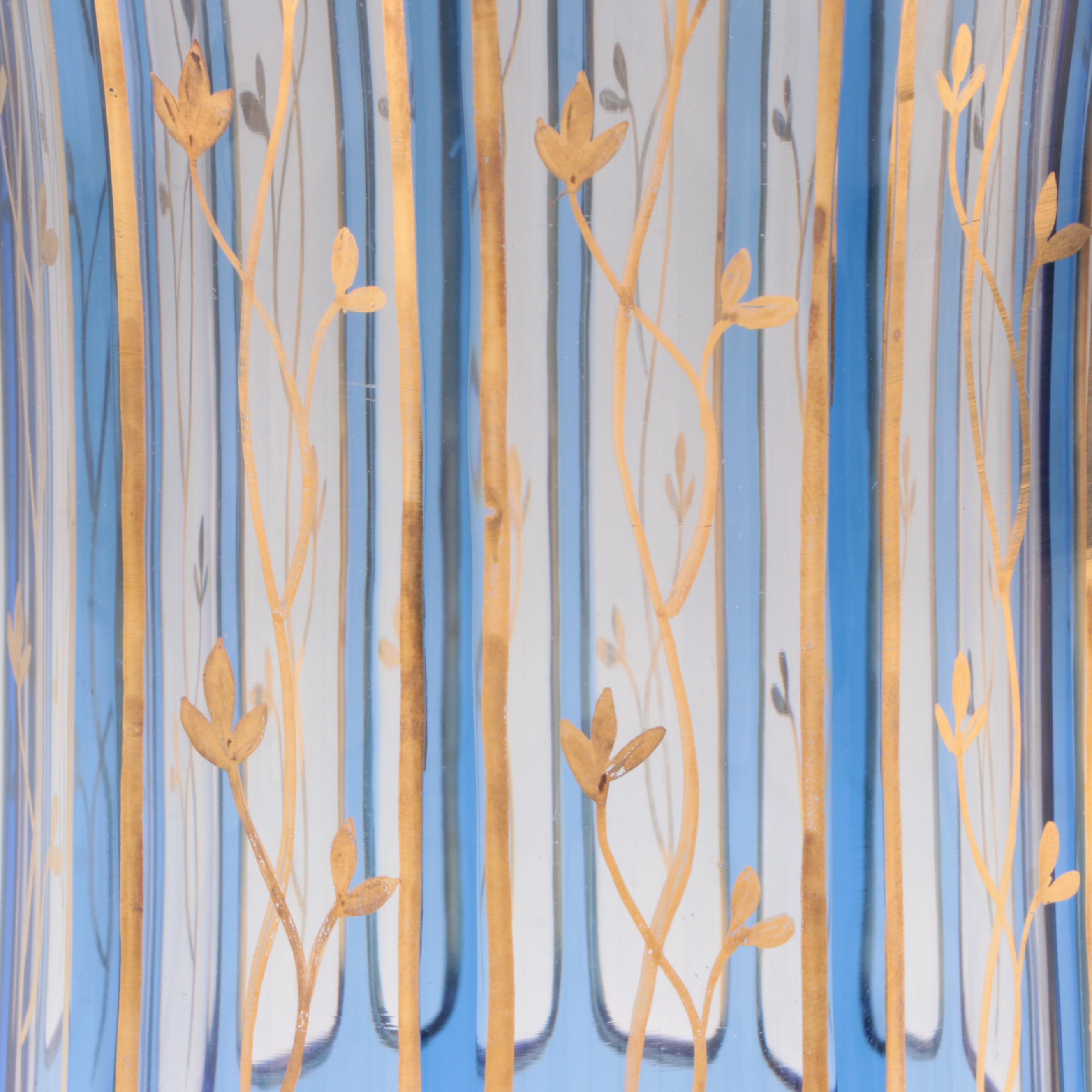 Bohemia Czech Gilt Enamel Glass Vase