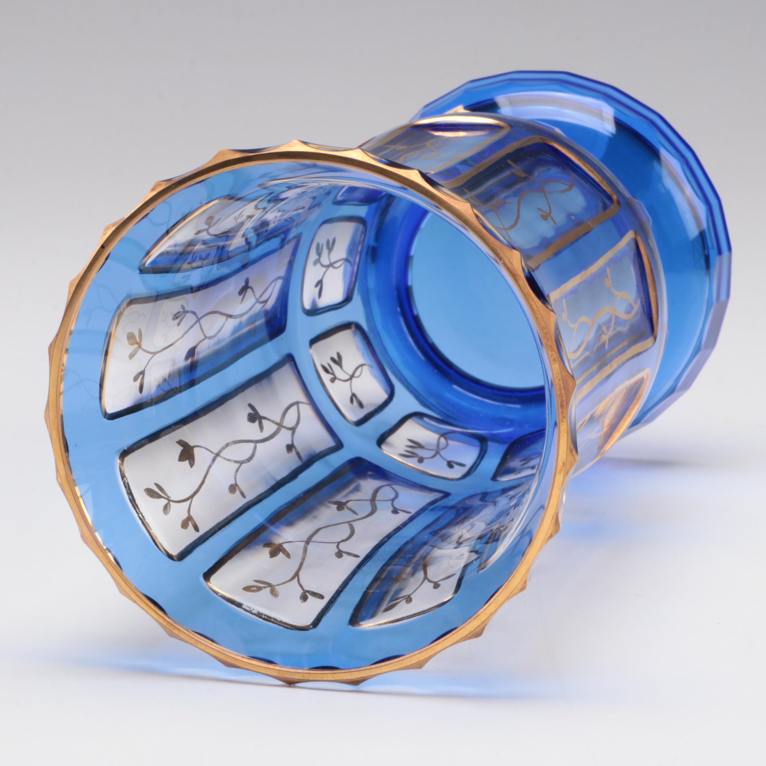 Bohemia Czech Gilt Enamel Glass Vase