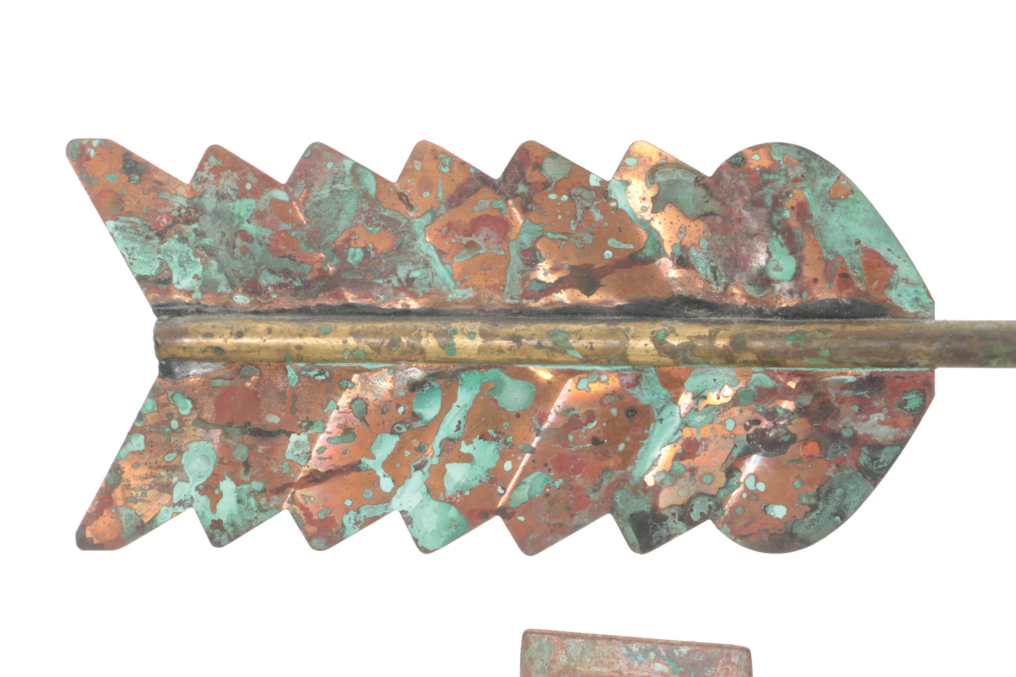 Patinated Copper Figural Eagle Weathervane with Mount