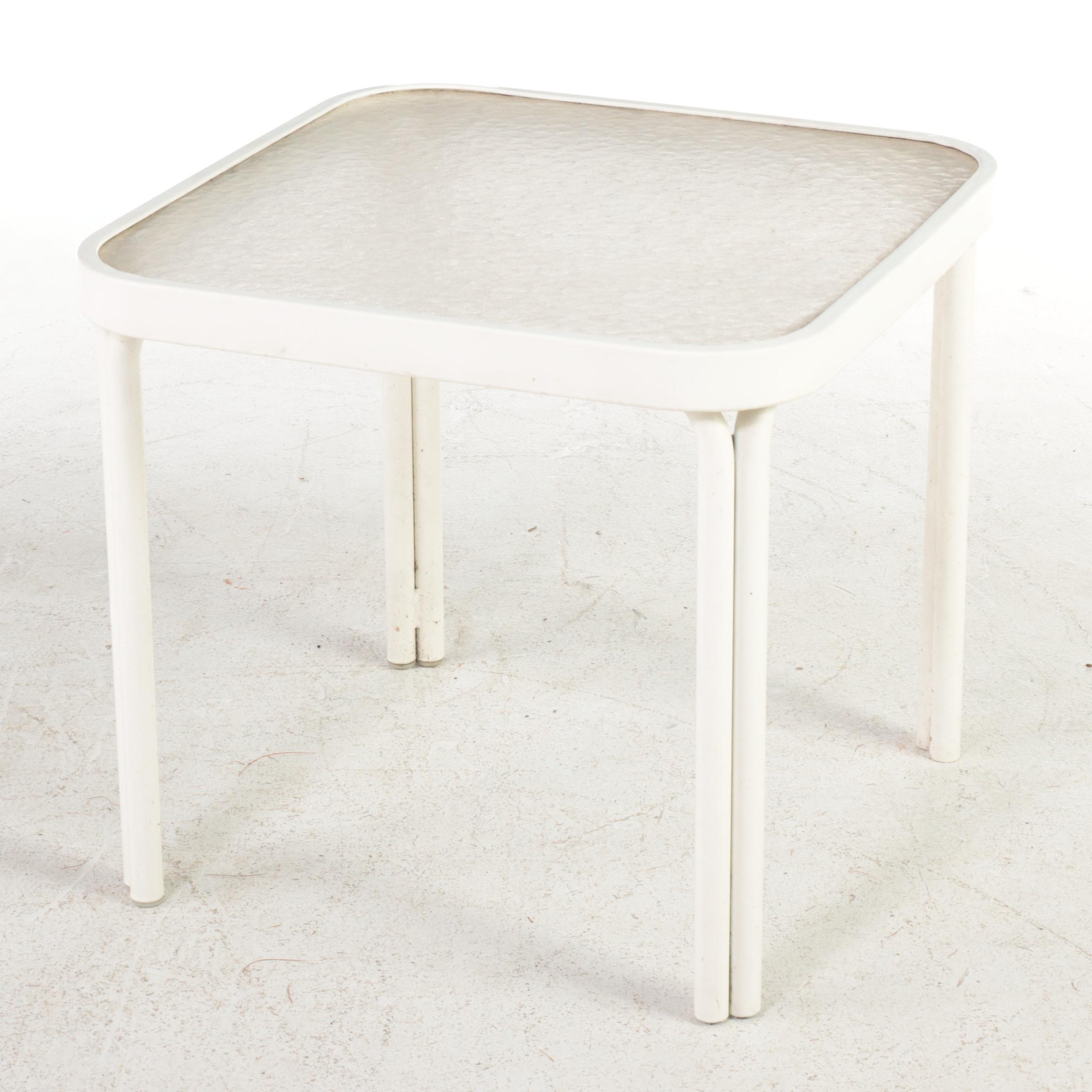 Three Metal and Glass Patio Tables