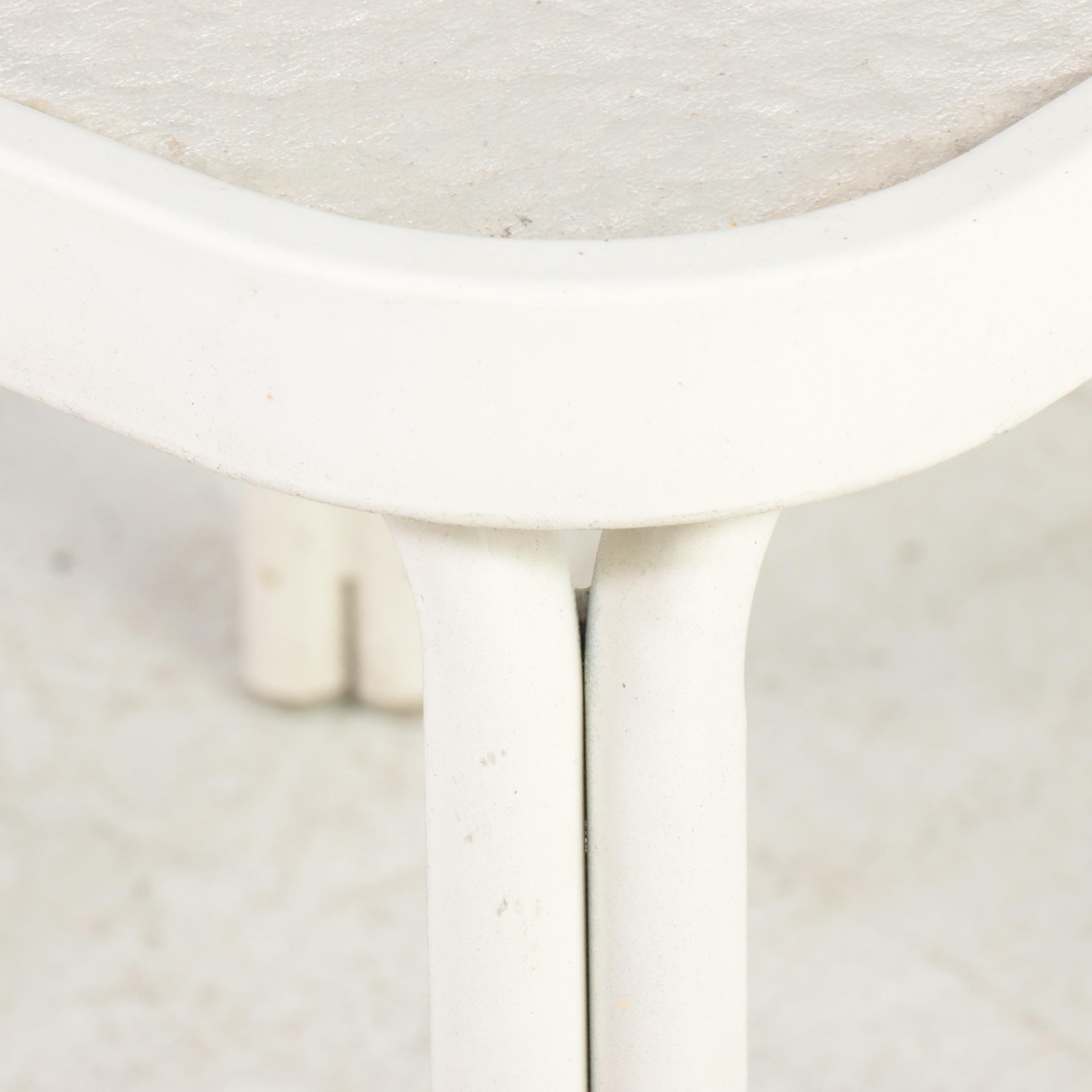 Three Metal and Glass Patio Tables