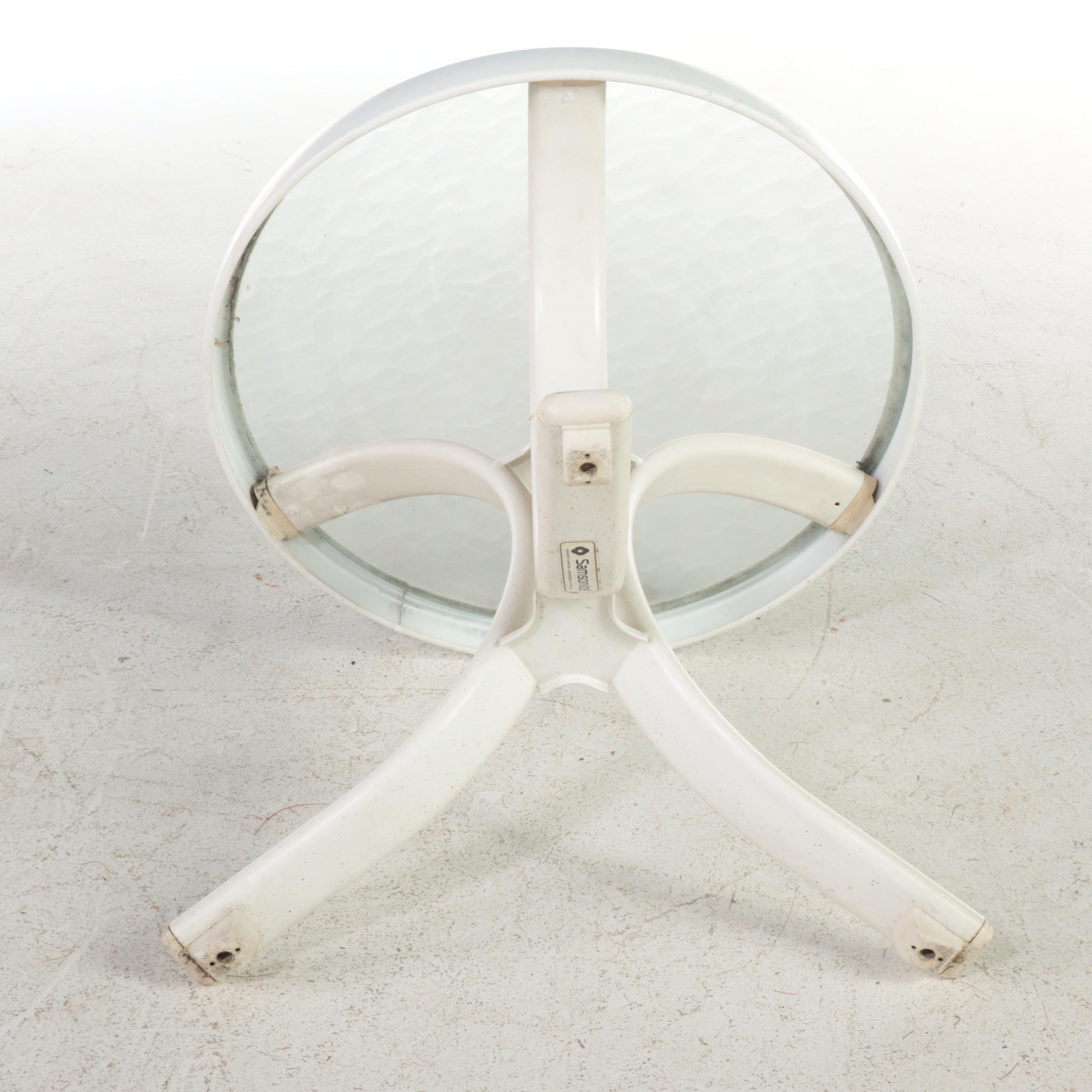 Three Metal and Glass Patio Tables