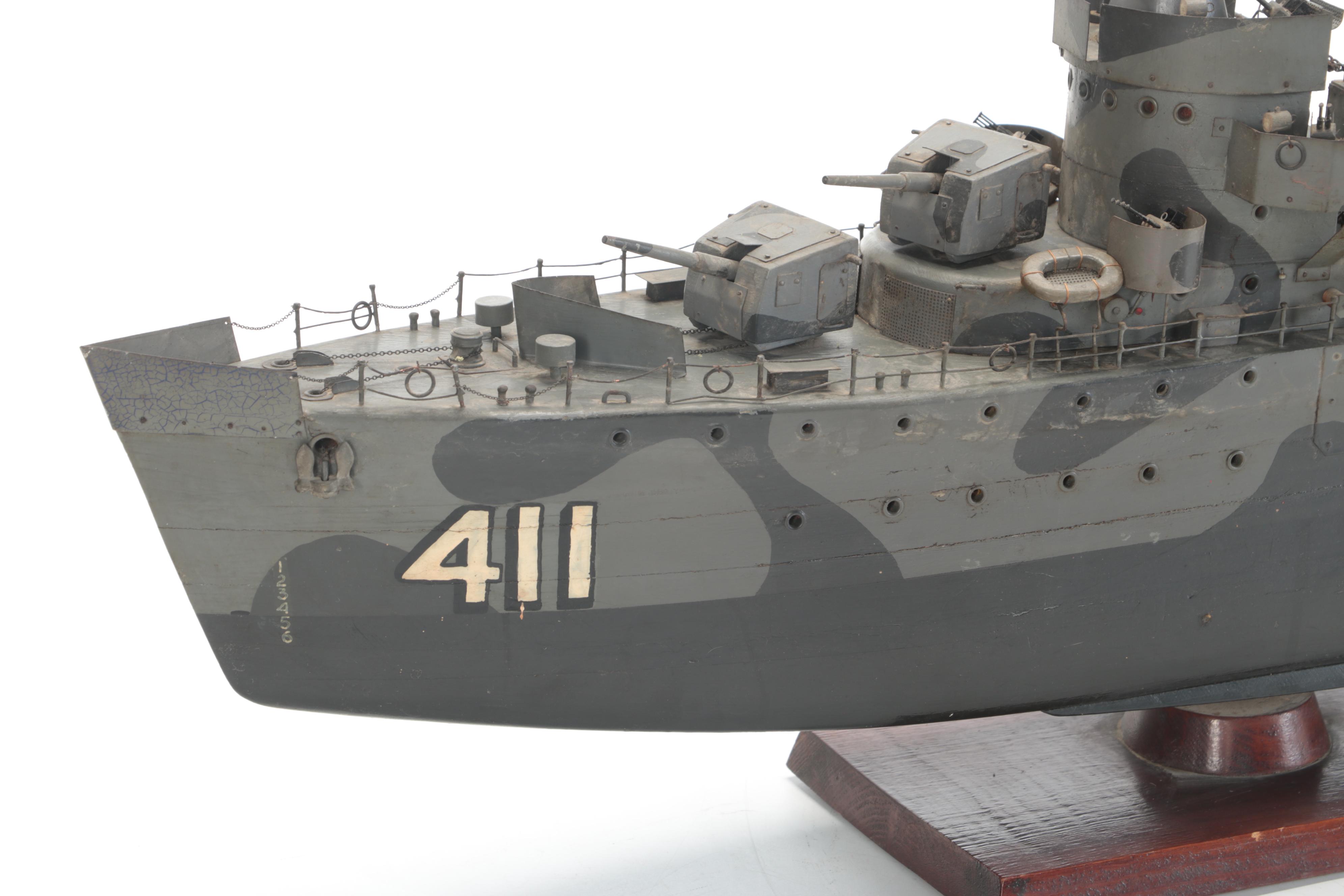 Hand-Crafted U.S. Navy USS Anderson (DD-411) Destroyer Model Ship