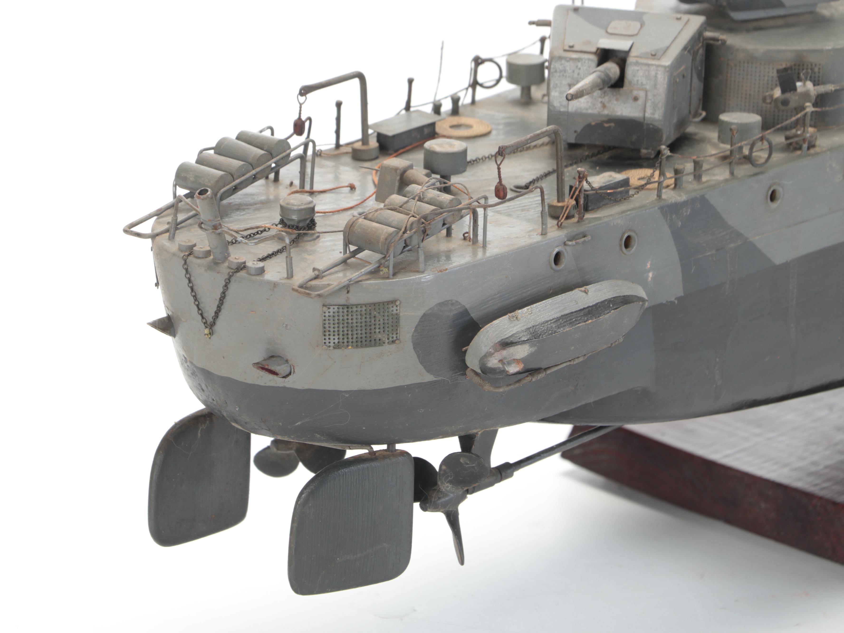 Hand-Crafted U.S. Navy USS Anderson (DD-411) Destroyer Model Ship