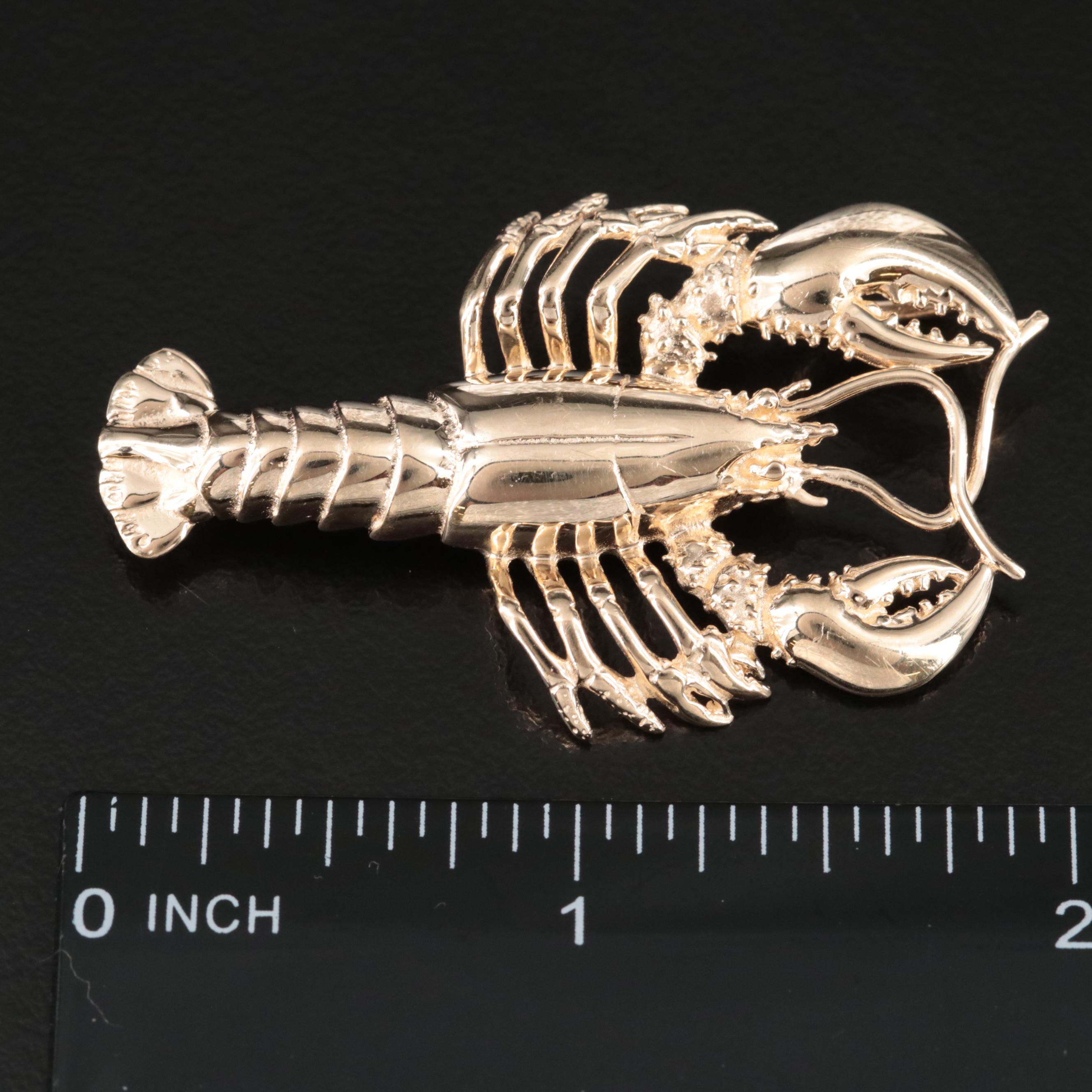 14K Lobster Converter Brooch