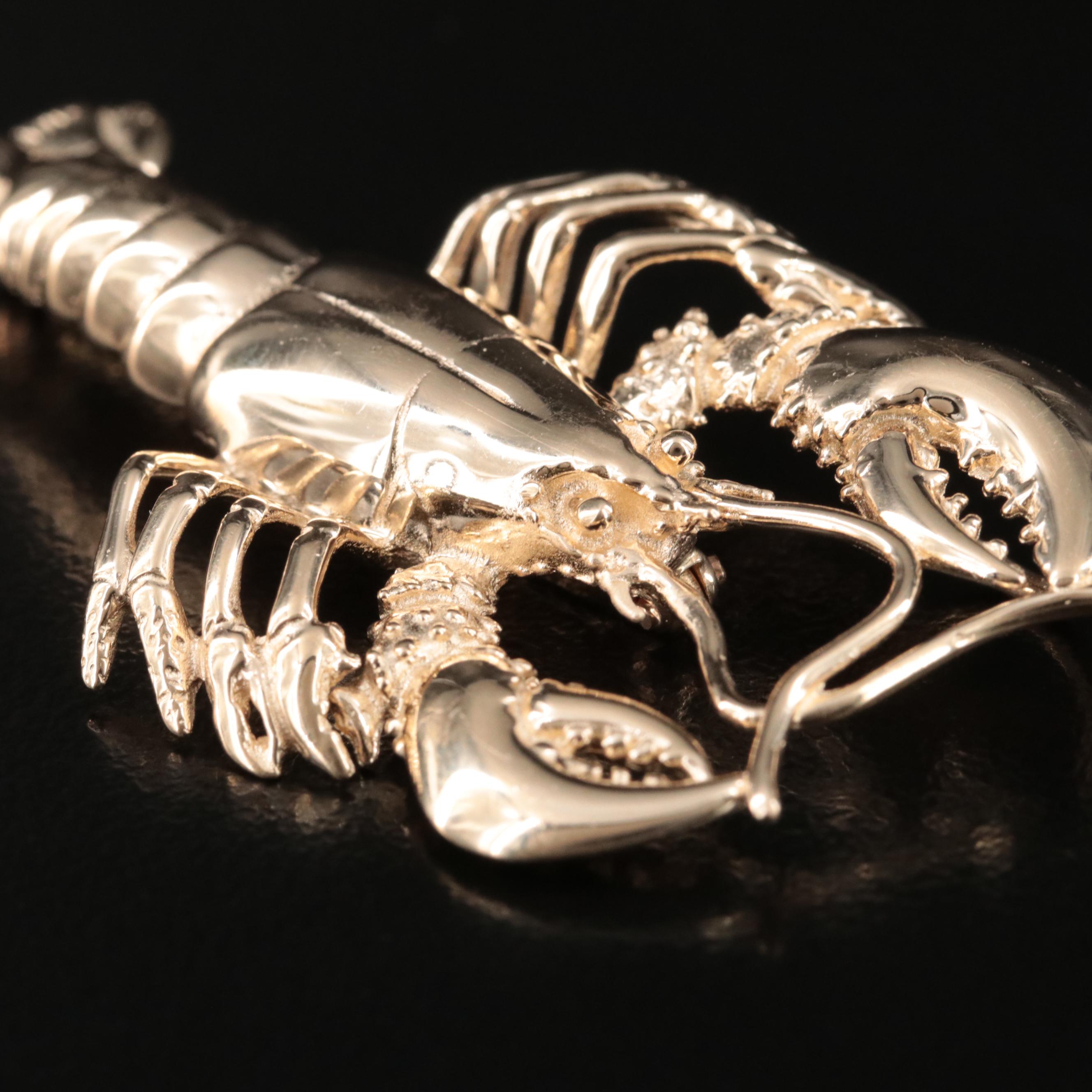 14K Lobster Converter Brooch
