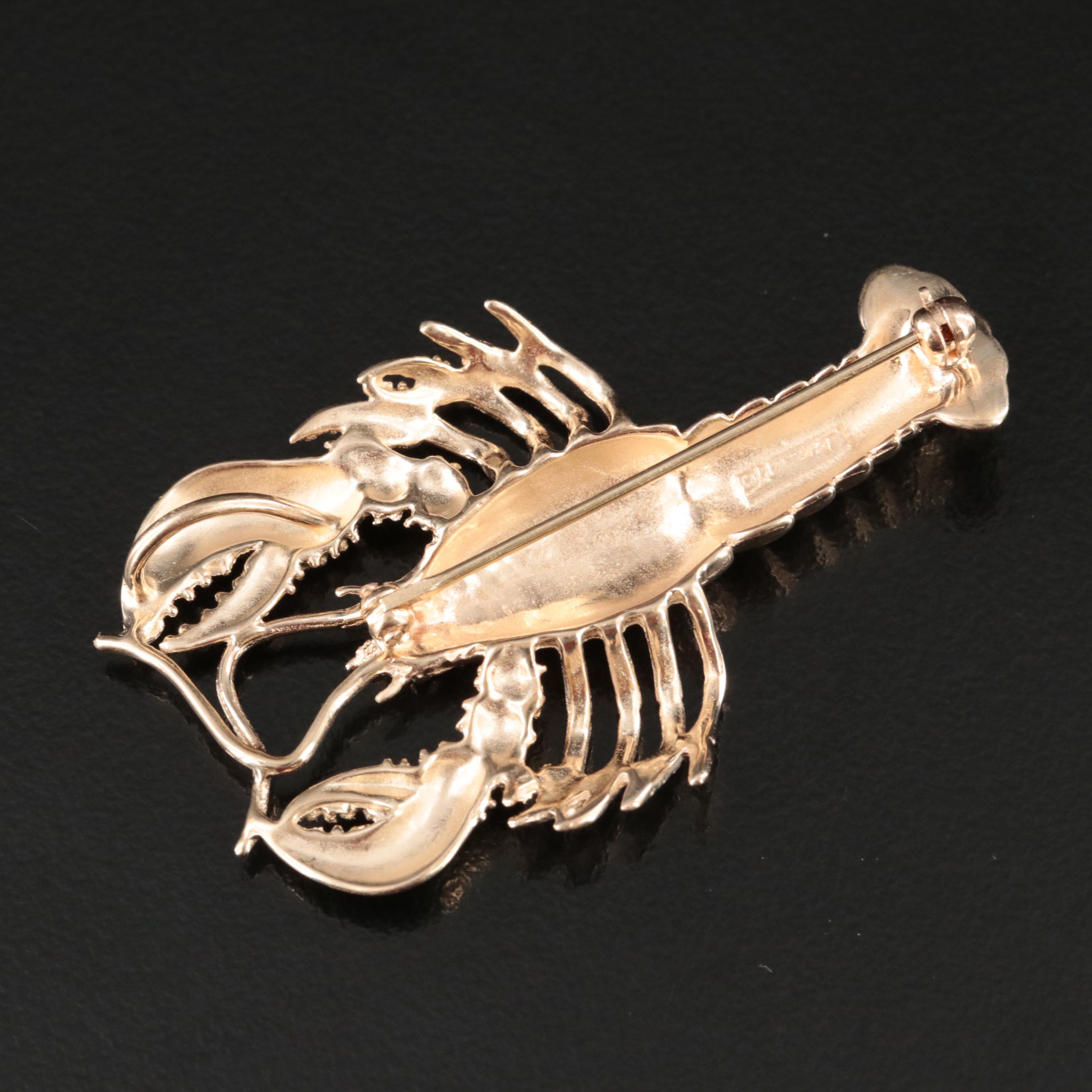 14K Lobster Converter Brooch