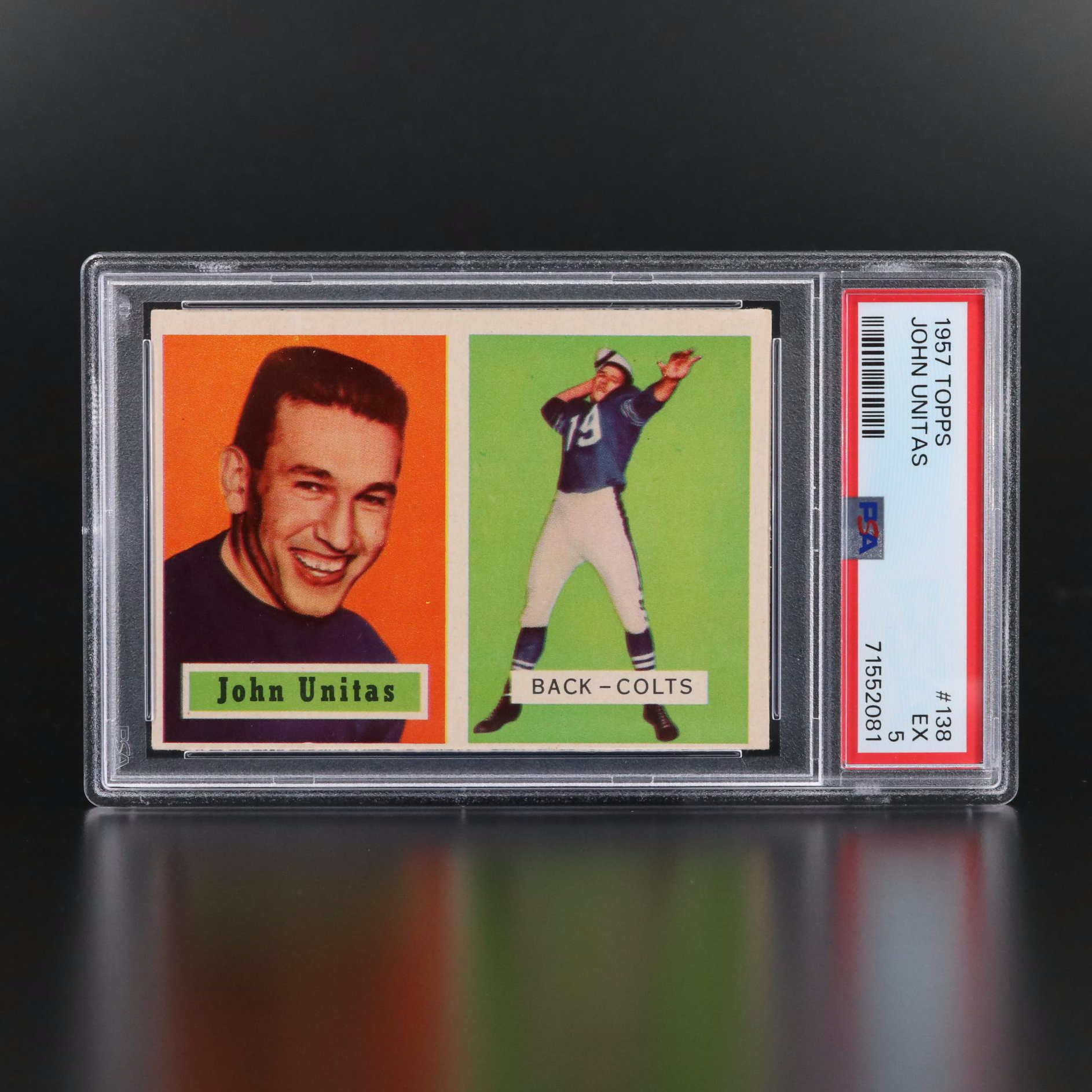1957 Topps John Unitas Rookie #138 Colts PSA Graded EX 5 Football Card