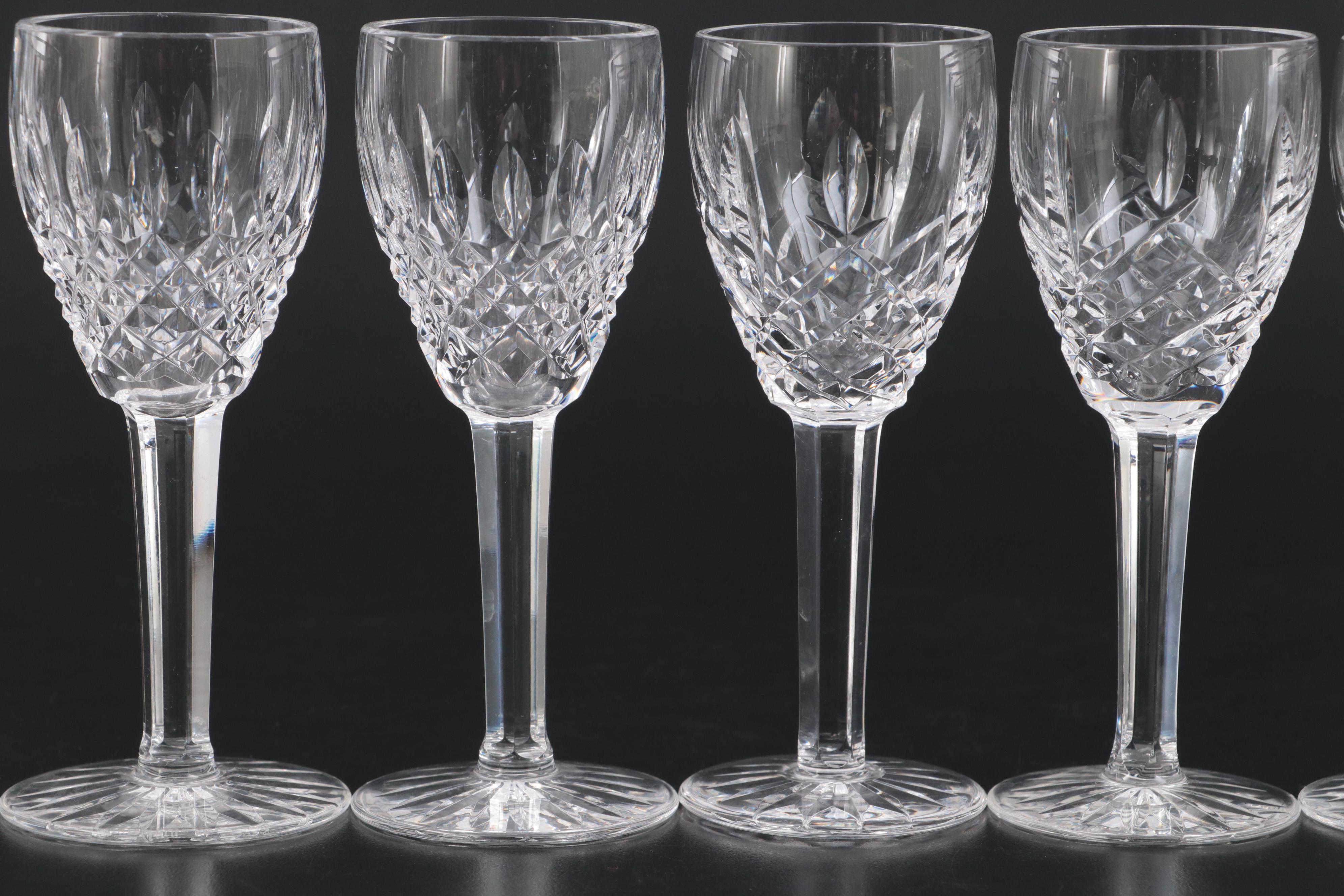 Waterford Crystal "Araglin" and "Castlemaine" Sherry Glasses, Late 20th Century