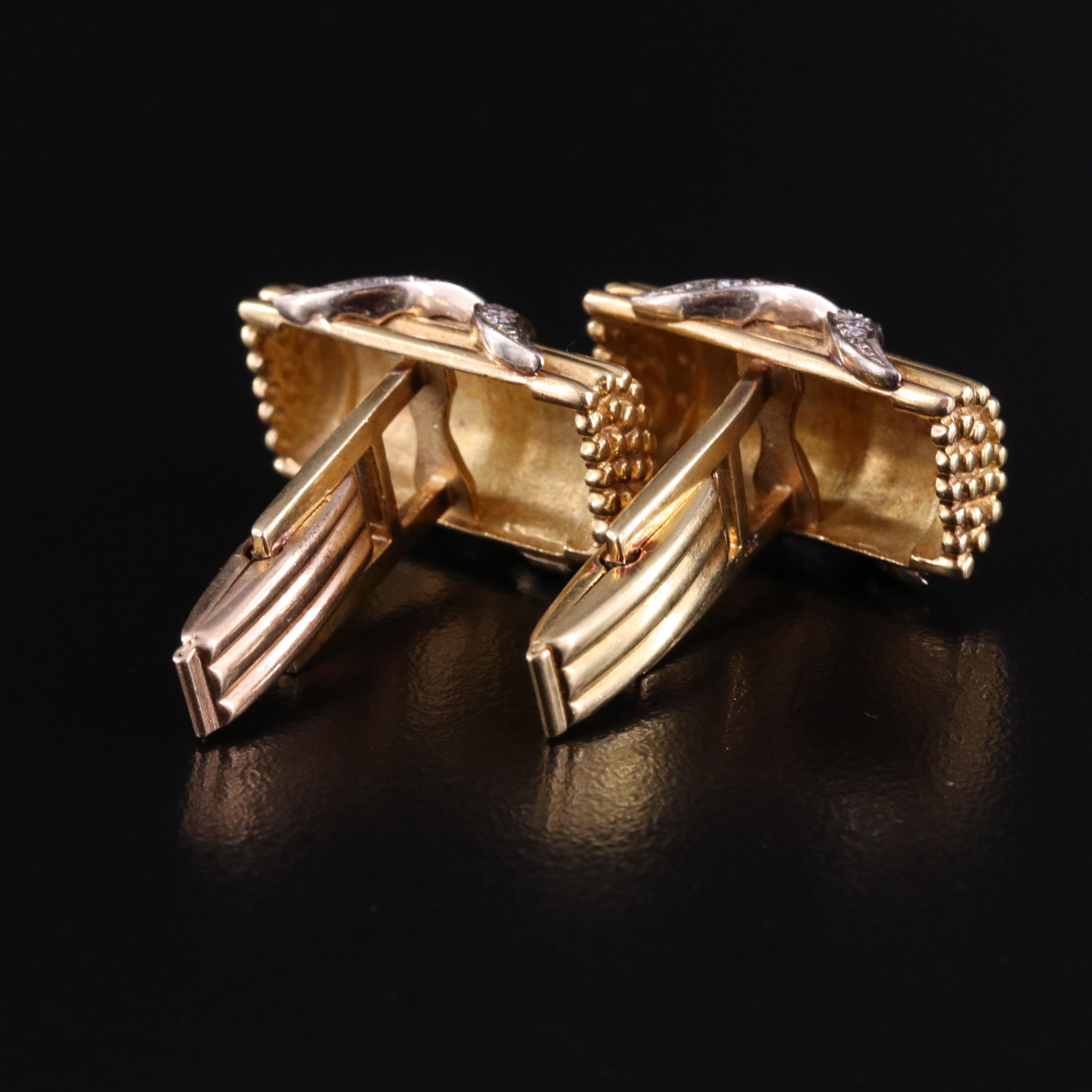 18K Cufflinks with 14K 1.26 CTW Diamond Crossover Accents
