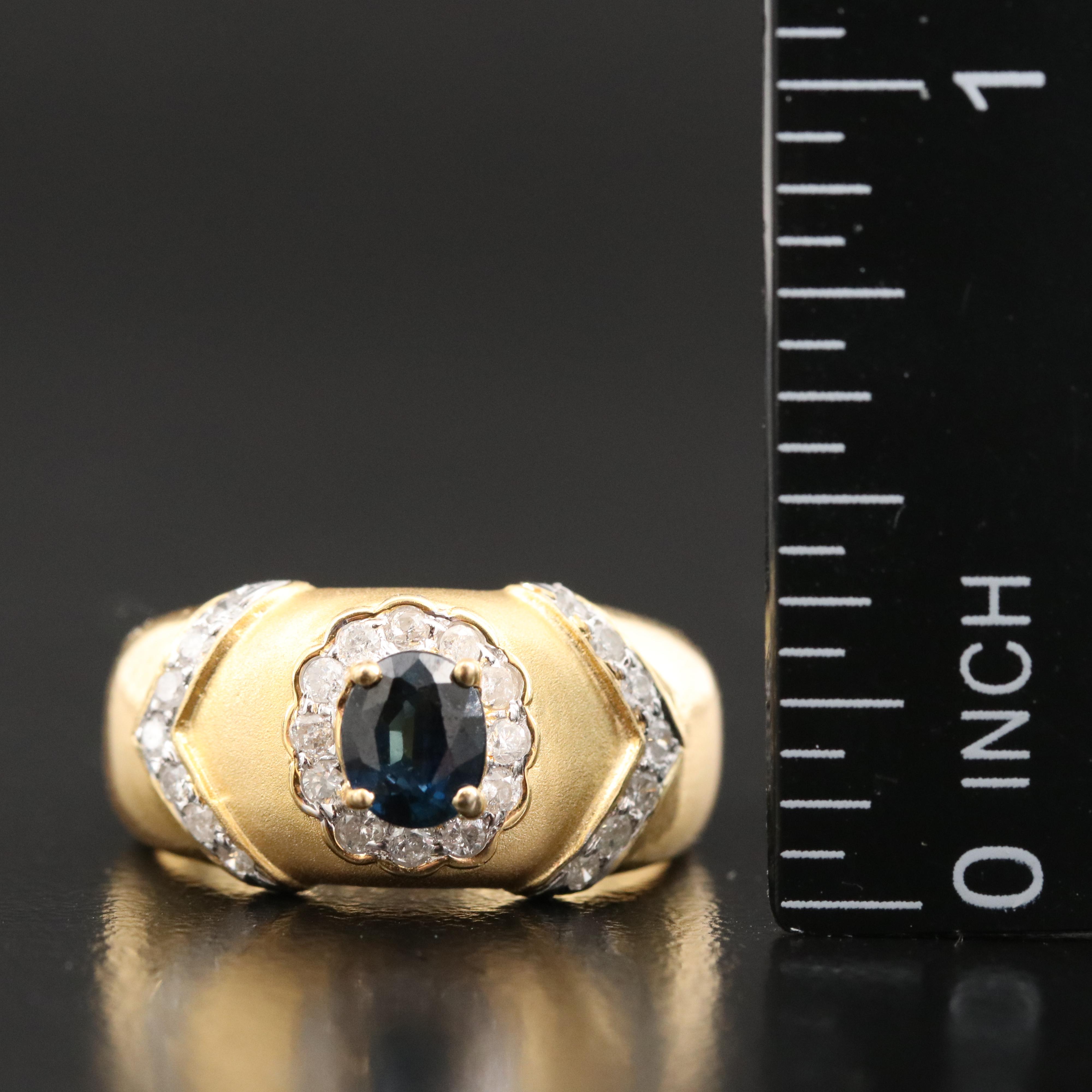 18K Sapphire and Diamond Ring