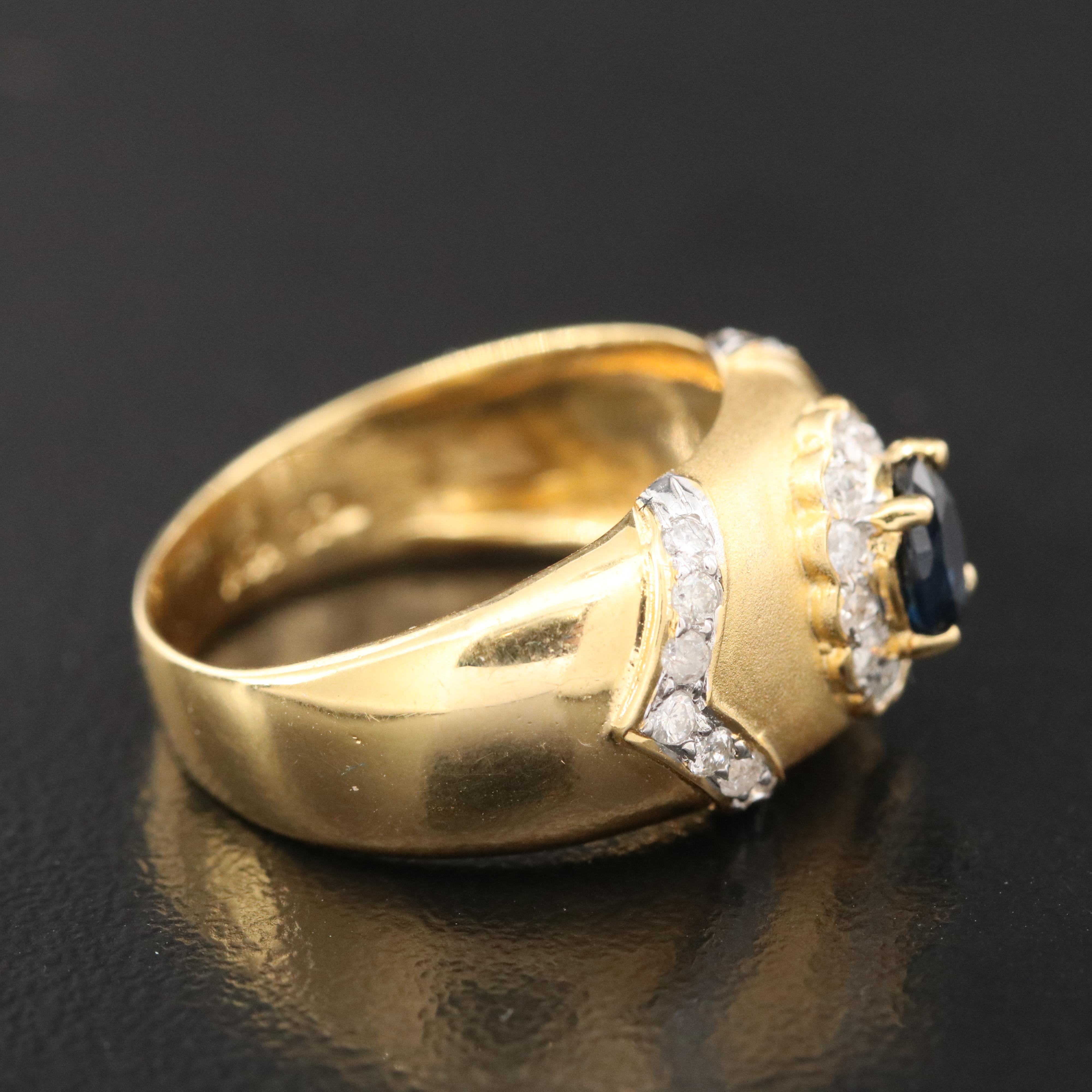 18K Sapphire and Diamond Ring