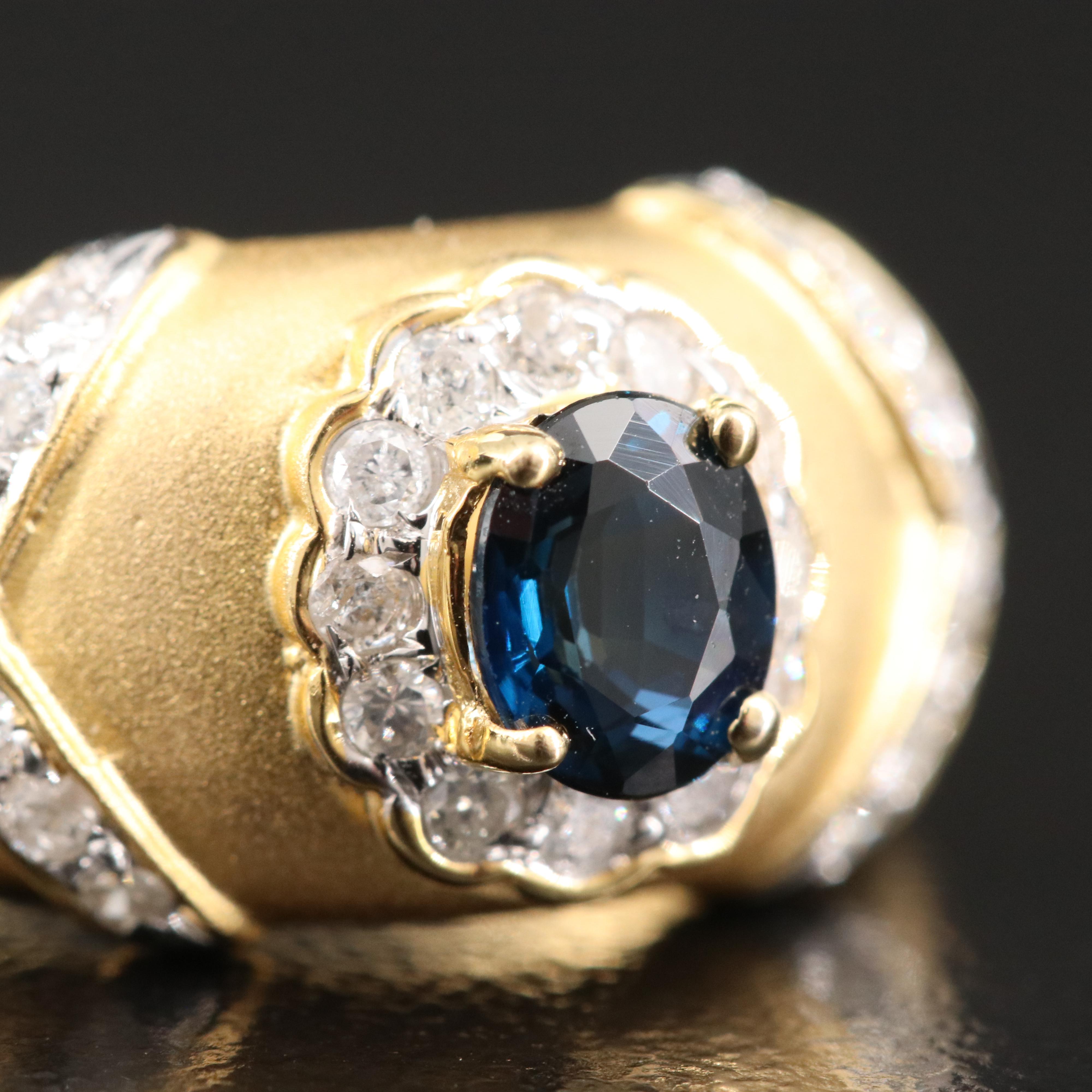 18K Sapphire and Diamond Ring