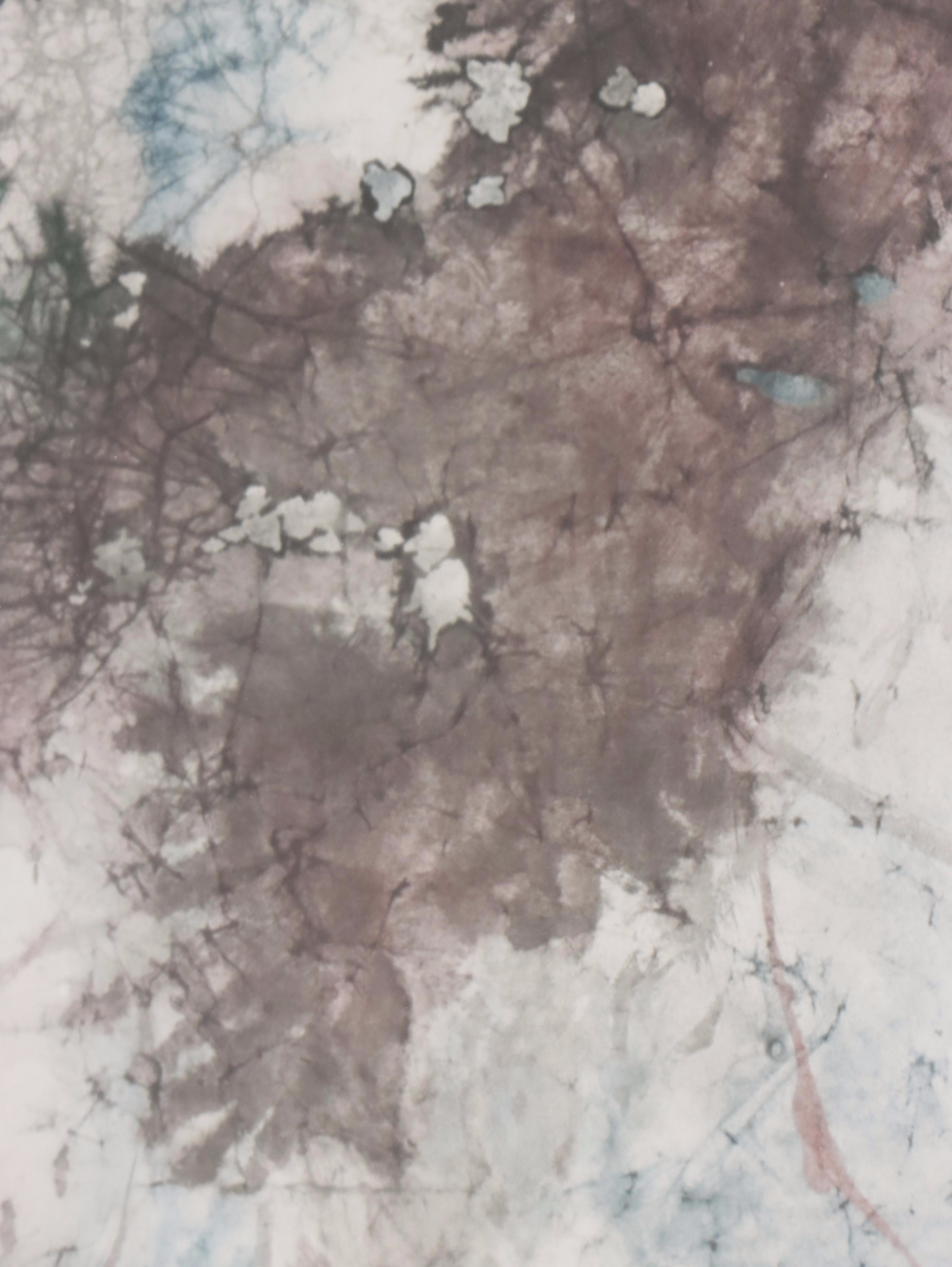 Tseng Ying-Pang Abstract Watercolor Painting "The Luxuriance of Pine"