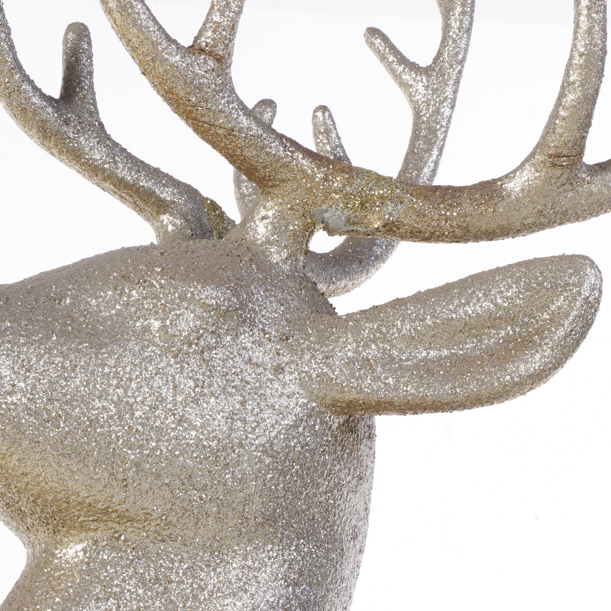 Large Scale Gold Glittered Deer Sculpture