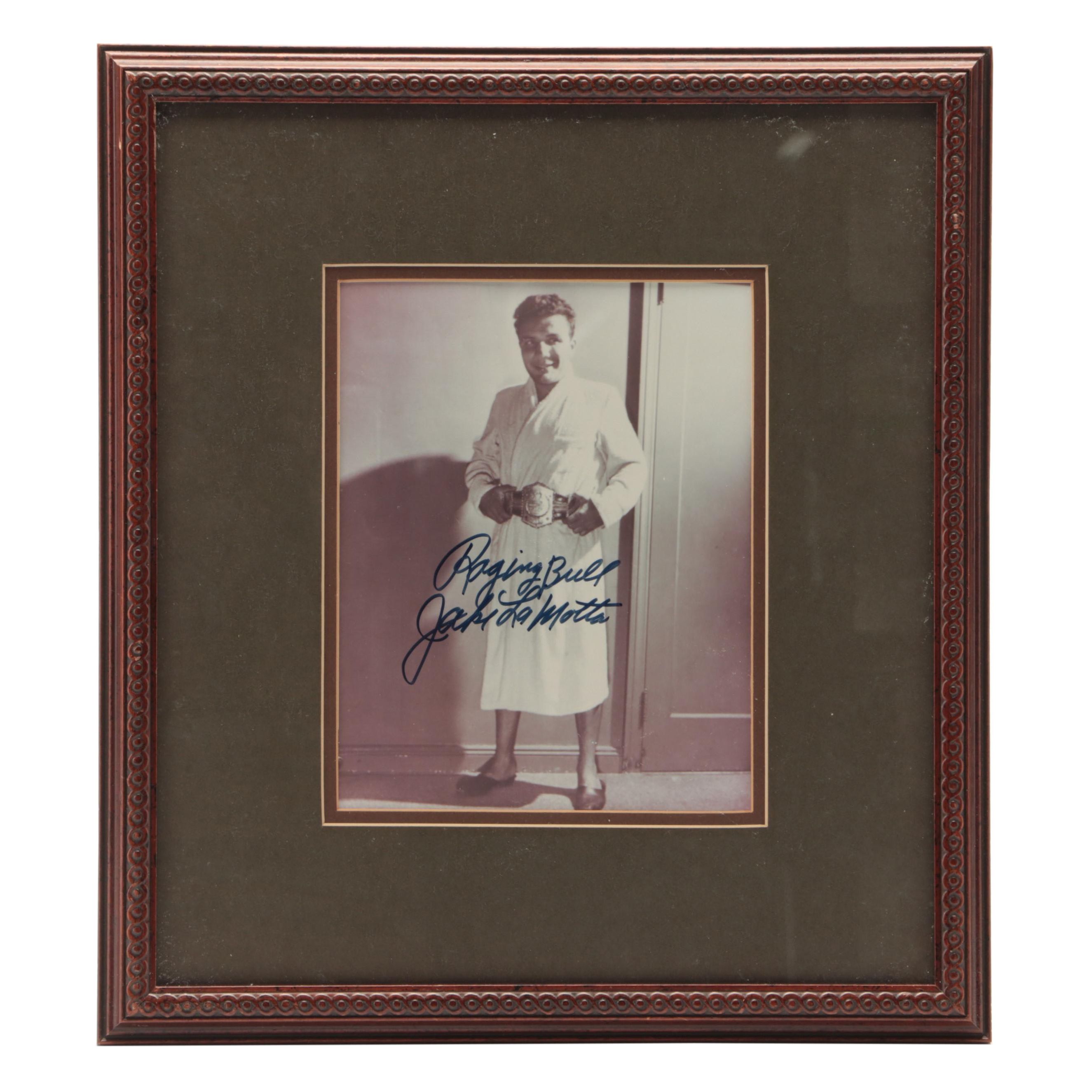 Jake LaMotta "Raging Bull" Signed Giclée in Matted Frame