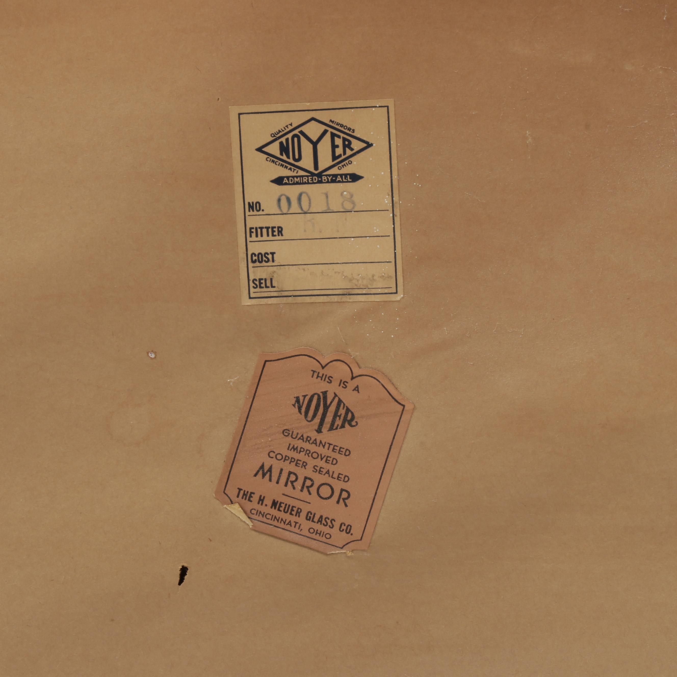 H. Neuer Glass Co. Floral Carved Wood Framed Oval Wall Mirror, Mid-20th Century