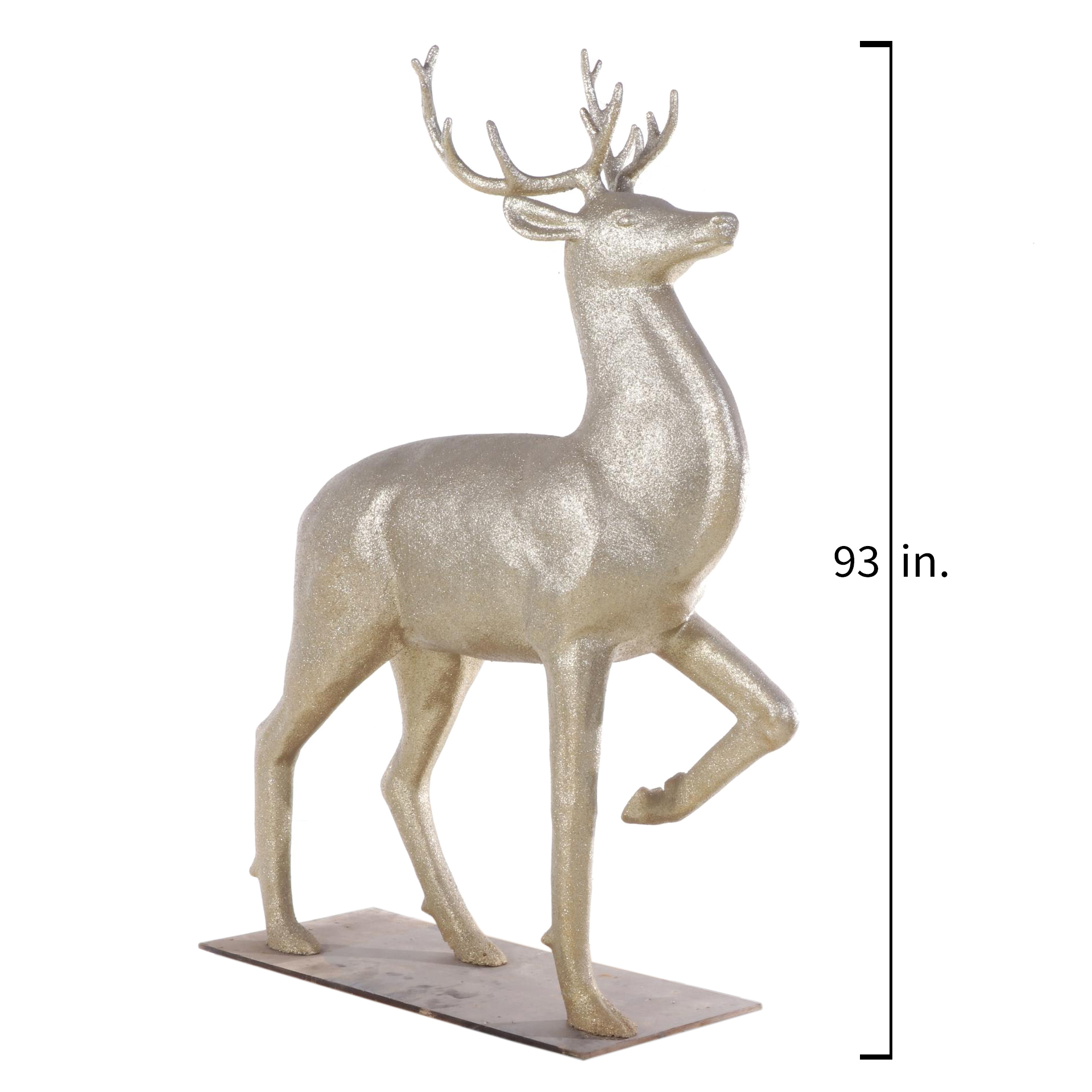 Large Scale Gold Glittered Deer Sculpture