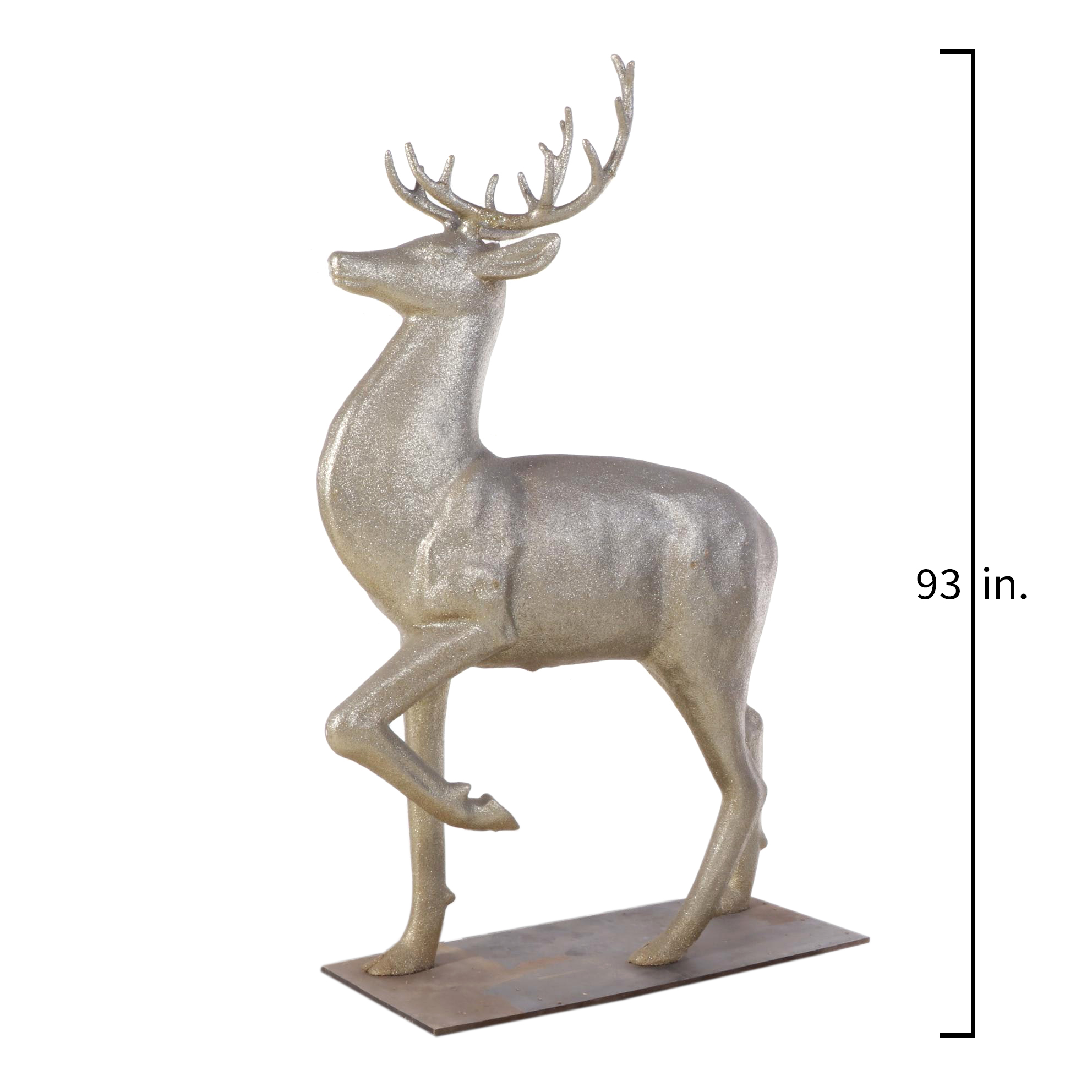 Large Scale Gold Glittered Deer Sculpture