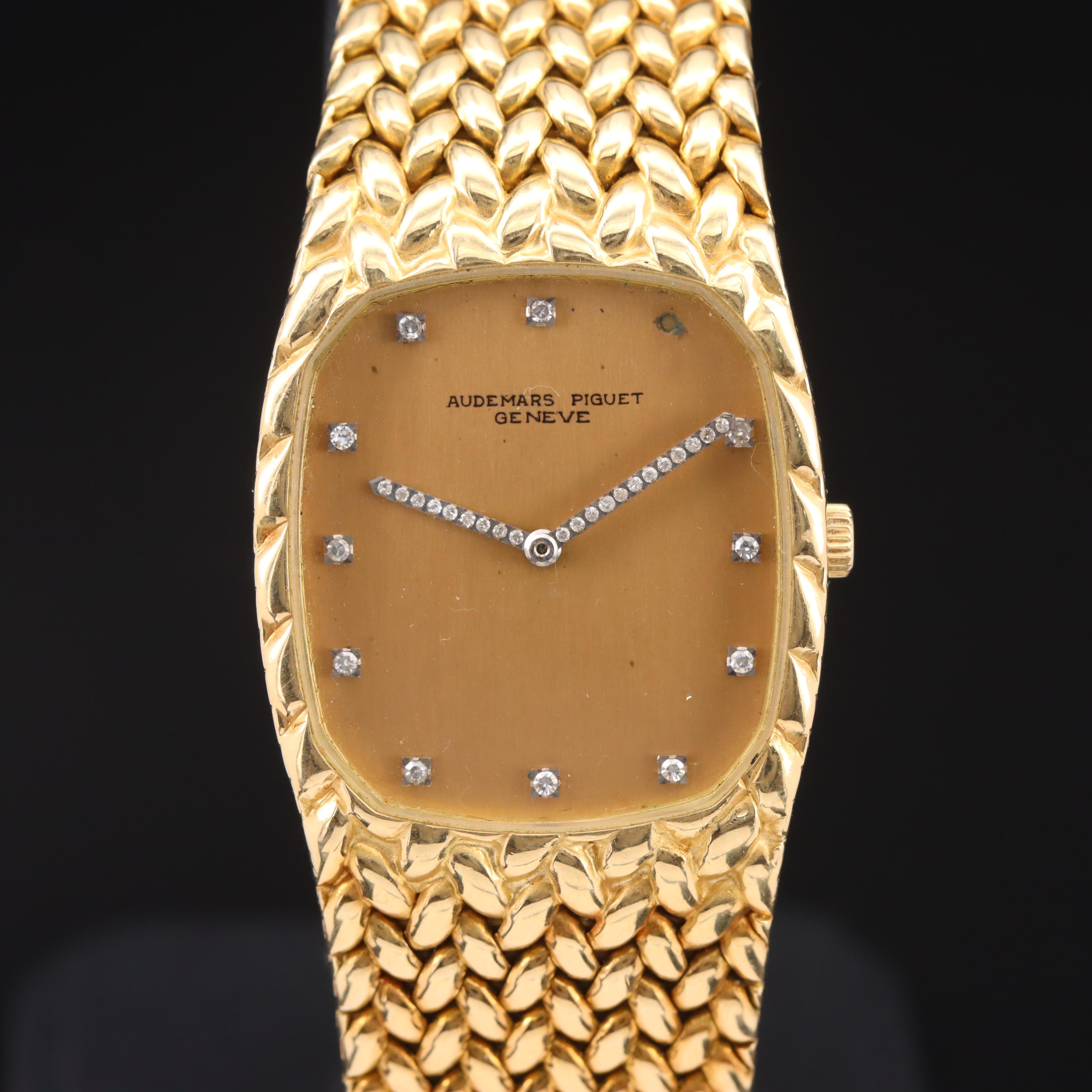 Vintage 18K Audemars Piguet Watch with Diamond Accents