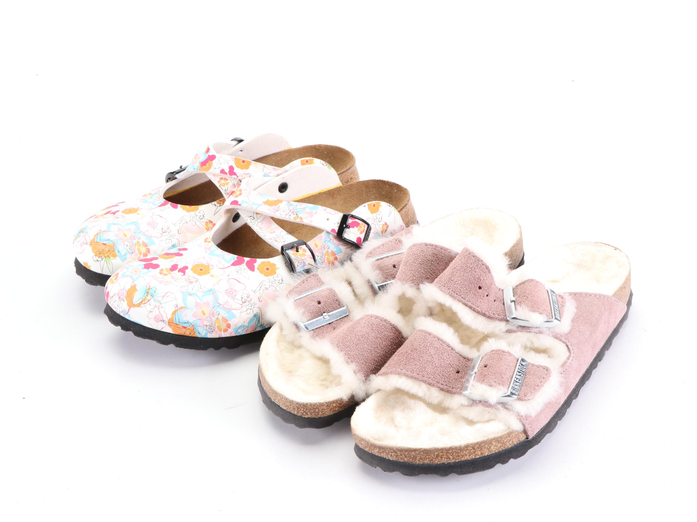Birkenstock Shearling Sandals and Tatami Clogs with Birki's Graphic Print Clogs