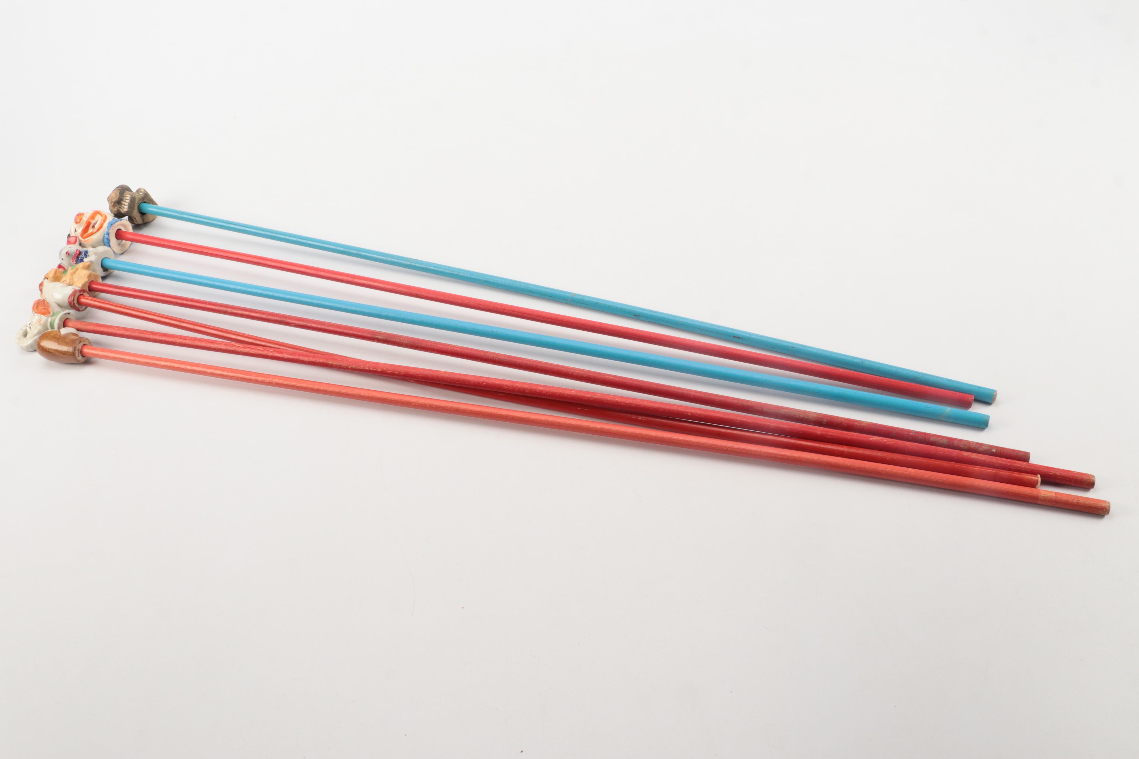 Elephant, Monkey, Pig, and More Carnival Cane Sticks, Early to Mid-20th Century