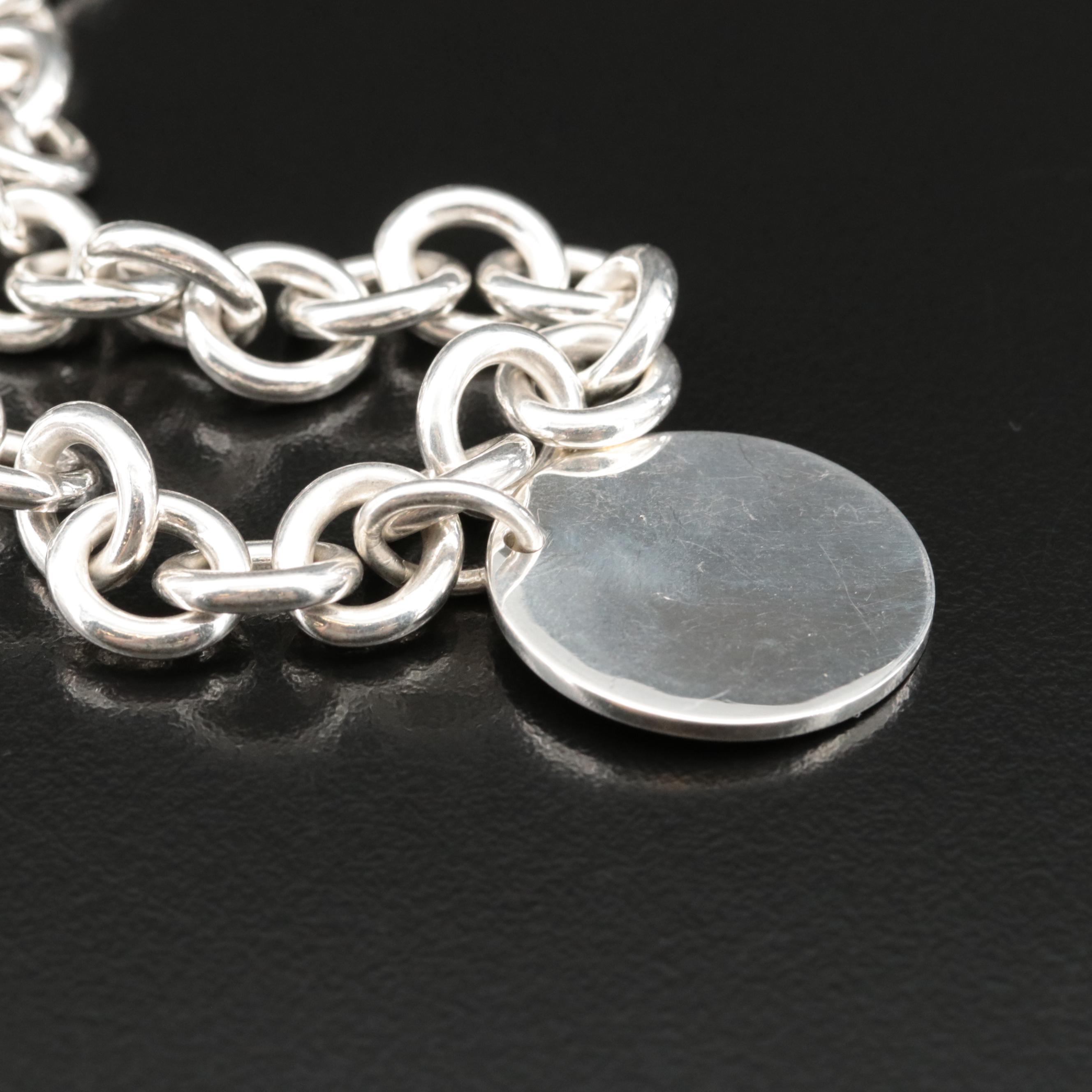 Tiffany & Co. Sterling Round Tag Necklace
