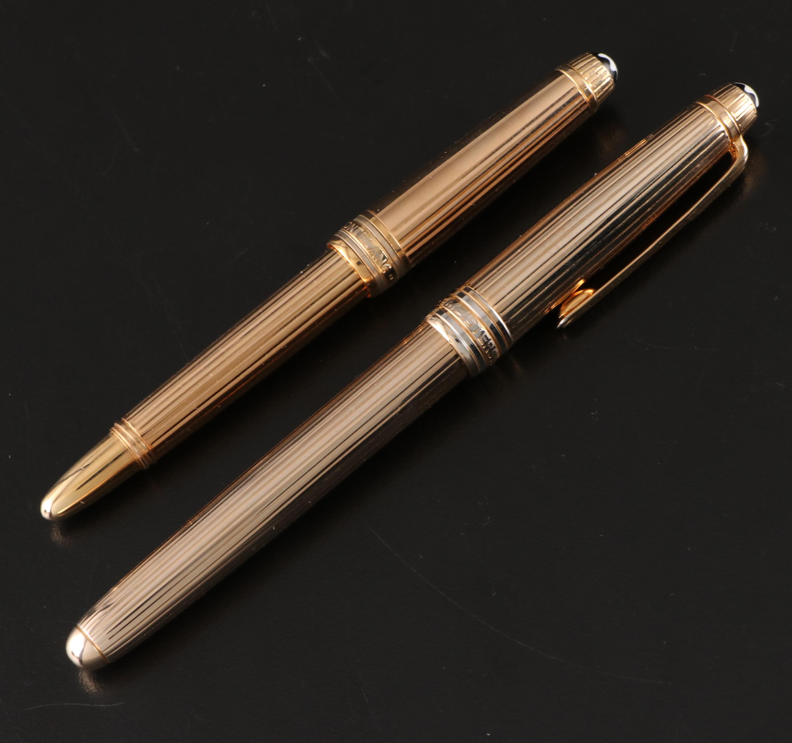 Montblanc Meisterstück PIX Gold Vermeil Fountain Pen and Ballpoint Pen