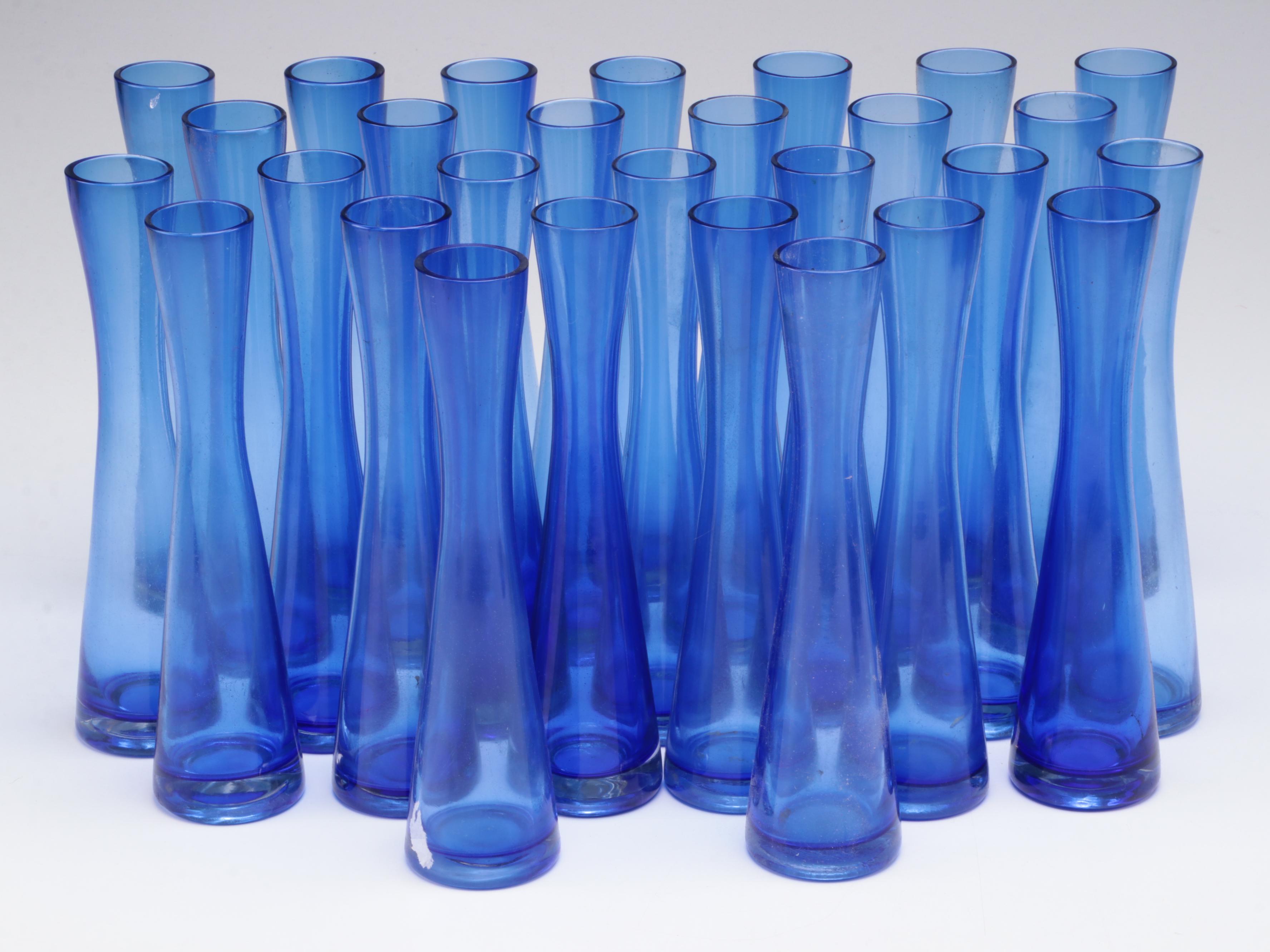 Cobalt Blue Blown Glass Vase Collection