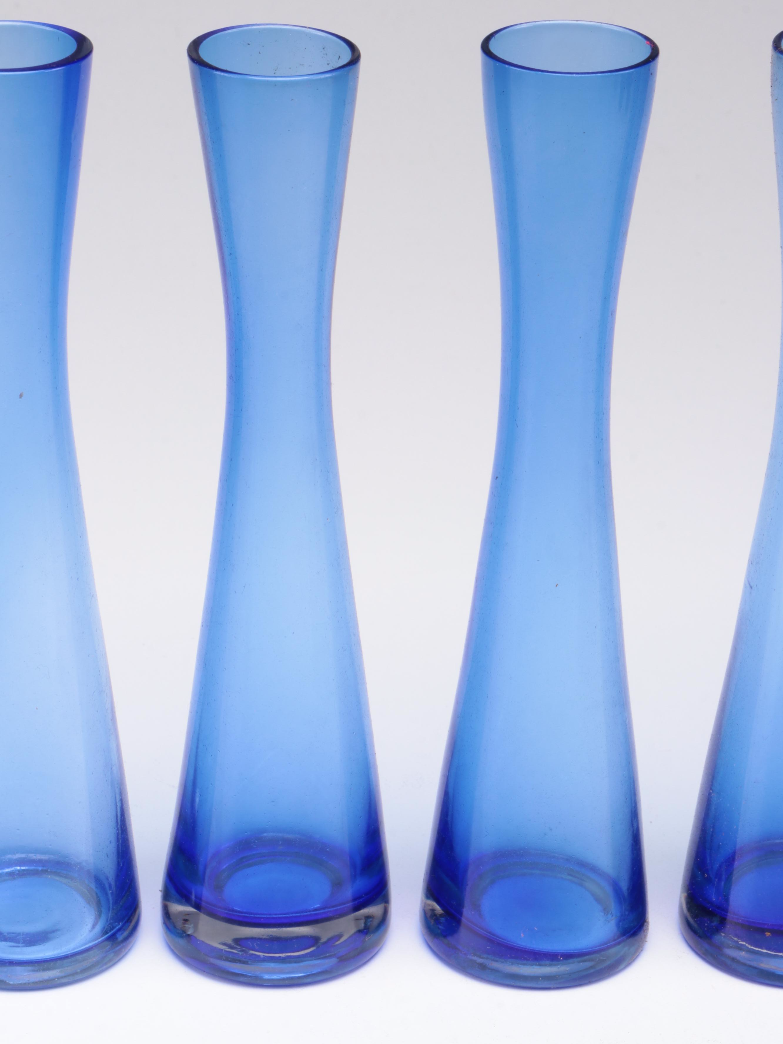 Cobalt Blue Blown Glass Vase Collection