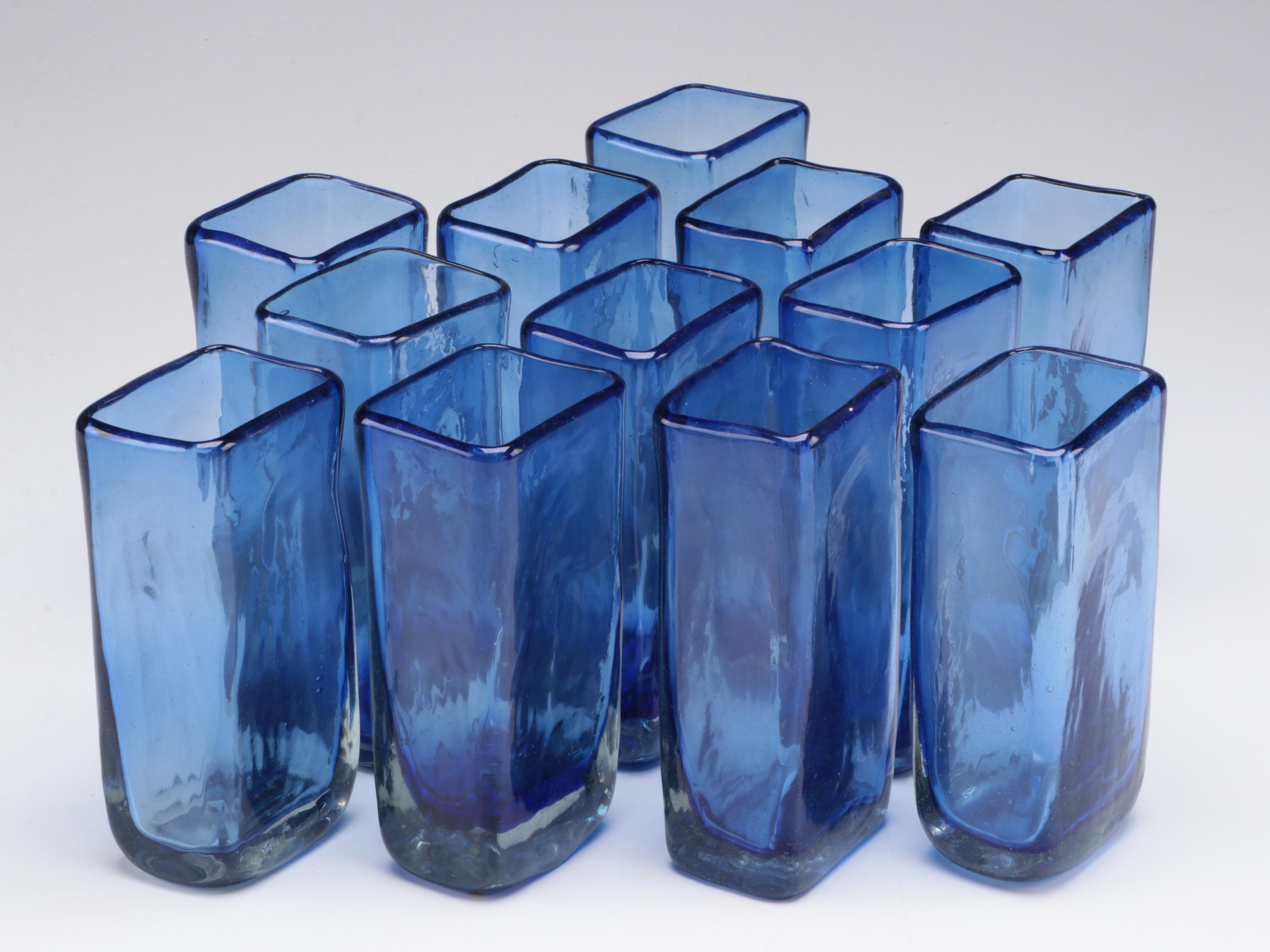 Cobalt Blue Blown Glass Vase Collection