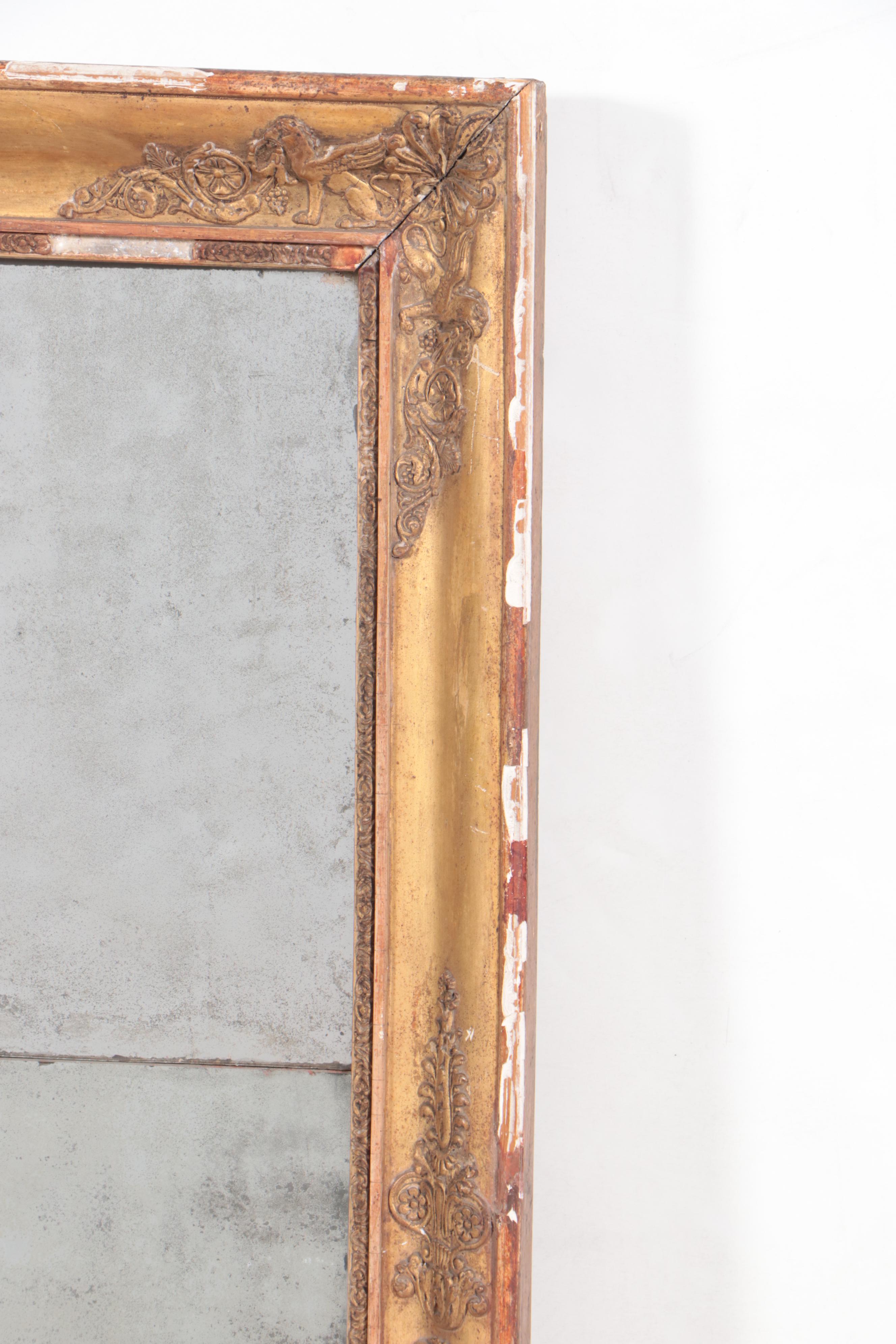 French Empire Giltwood and Composition Mirror, Early 19th Century