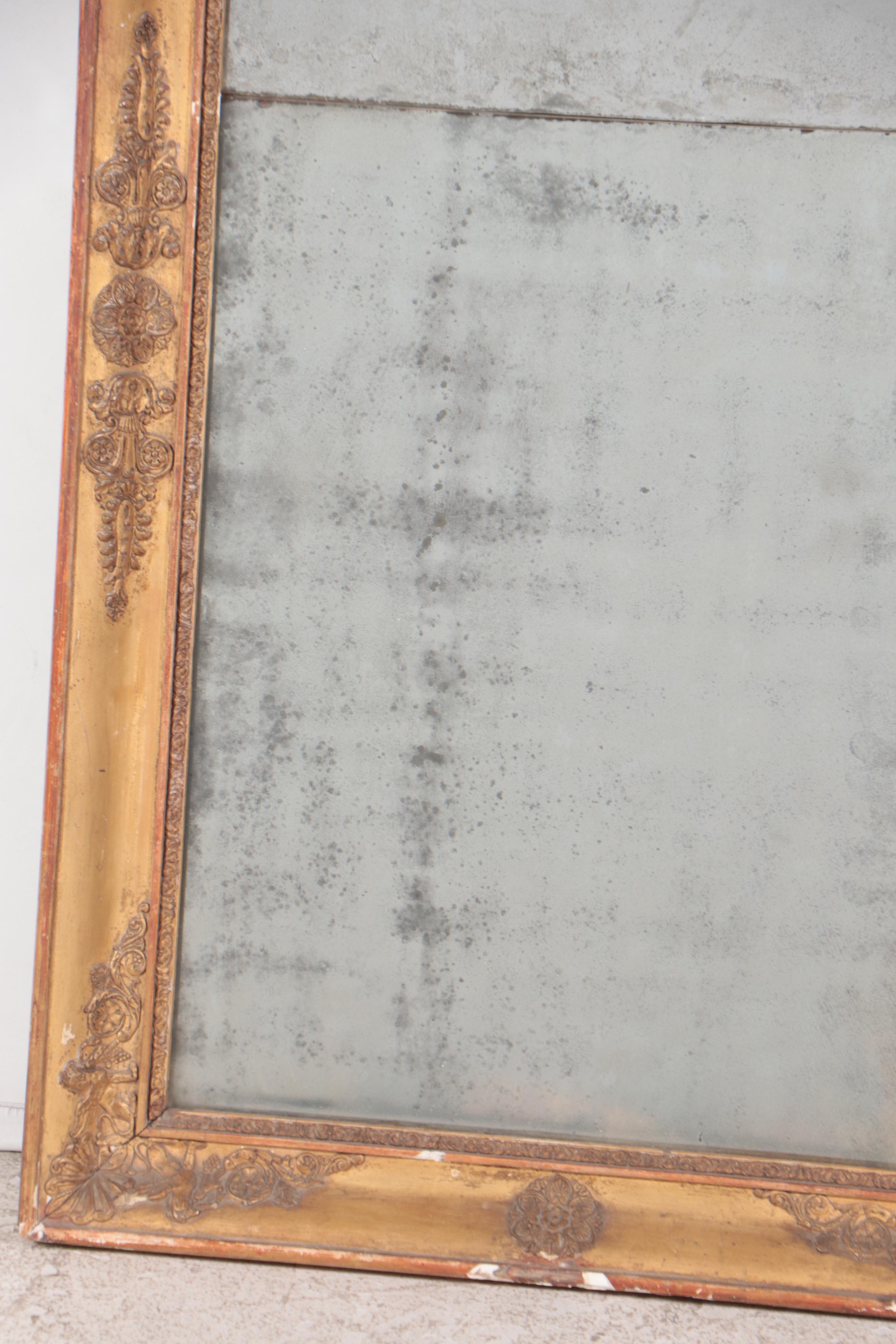 French Empire Giltwood and Composition Mirror, Early 19th Century