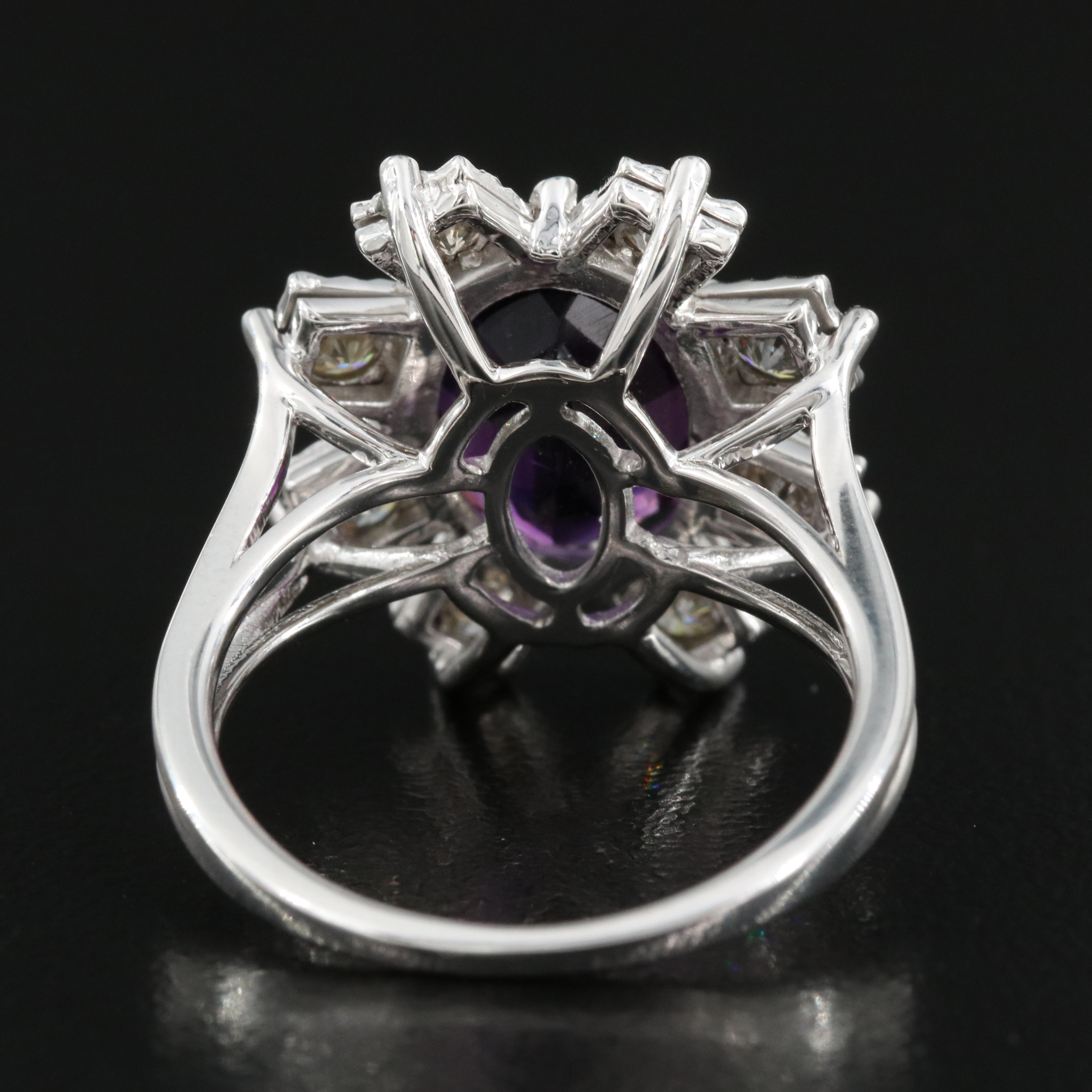 14K Amethyst and Diamond Ring