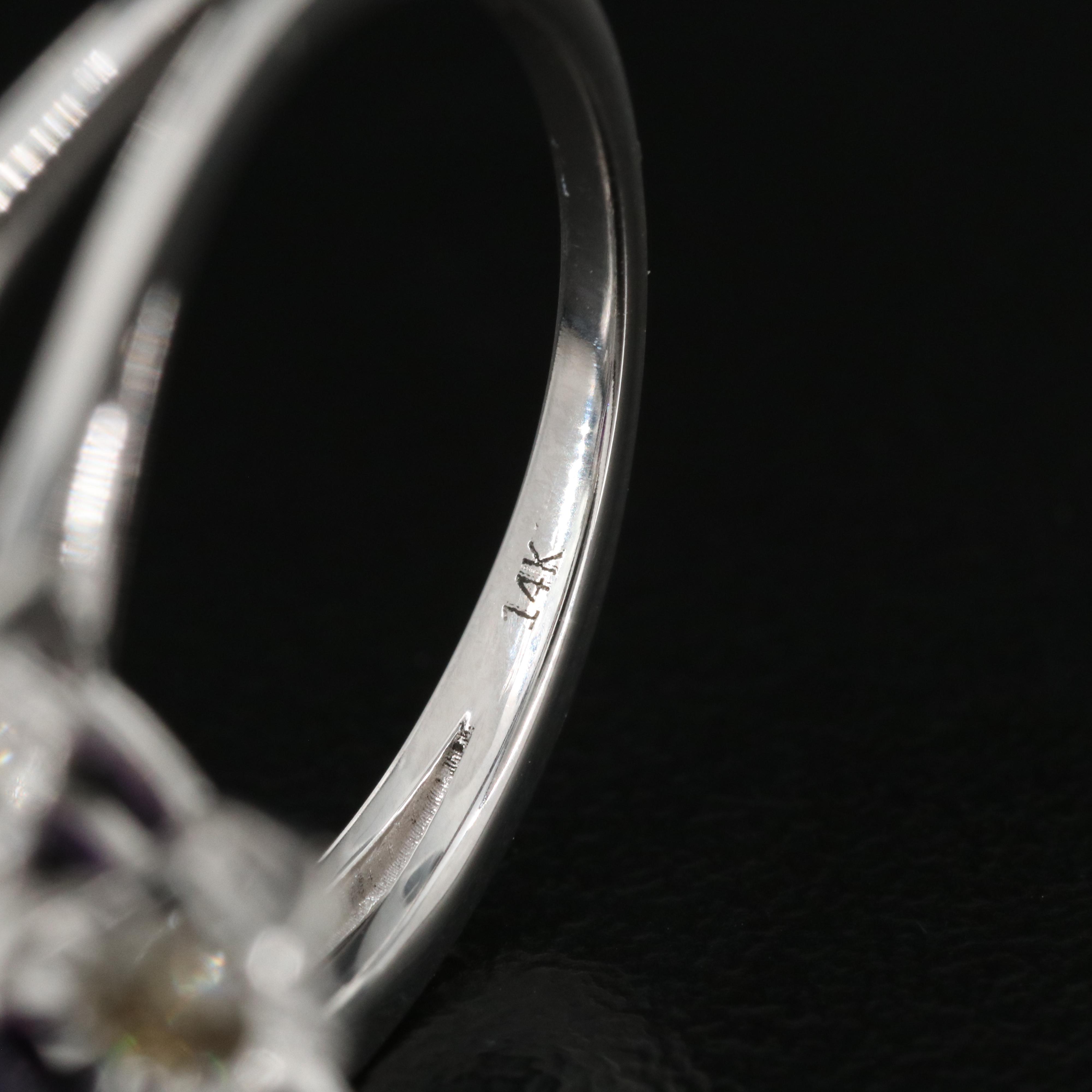 14K Amethyst and Diamond Ring