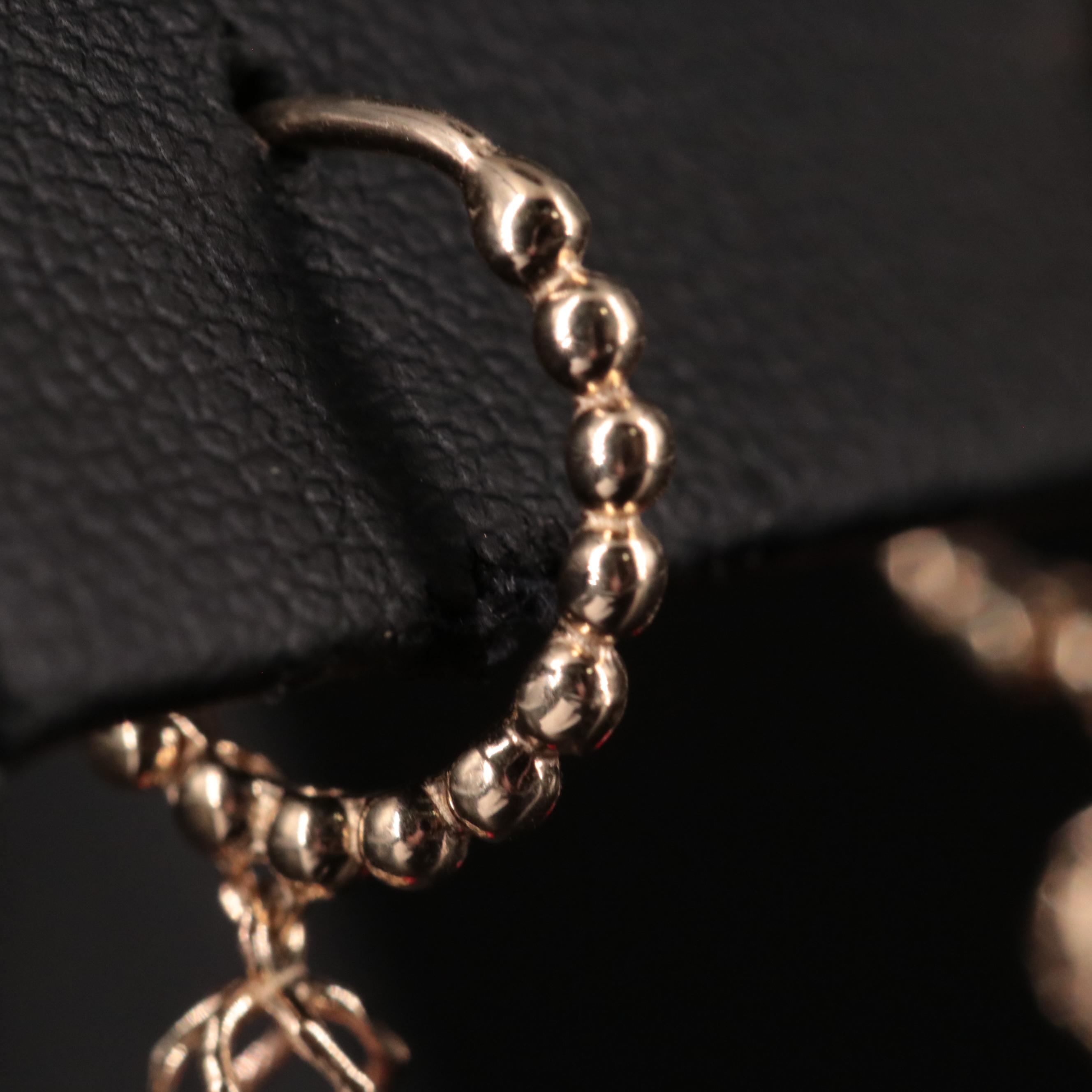 14K Huggie Drop Earrings