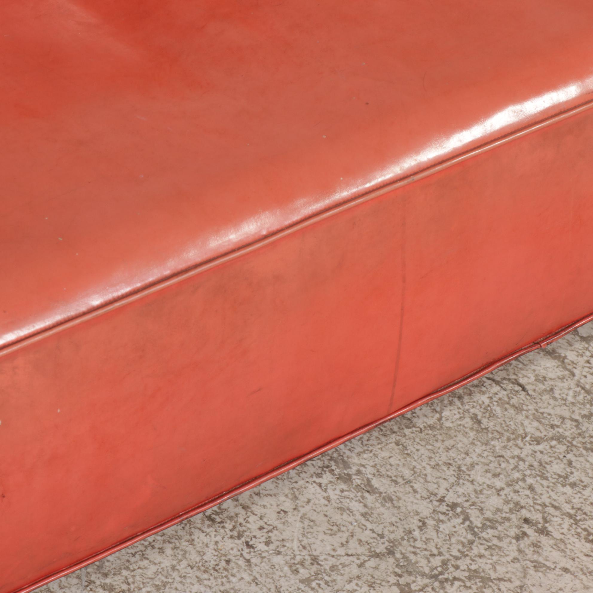 Mid Century Modern Vinyl-Upholstered Bench