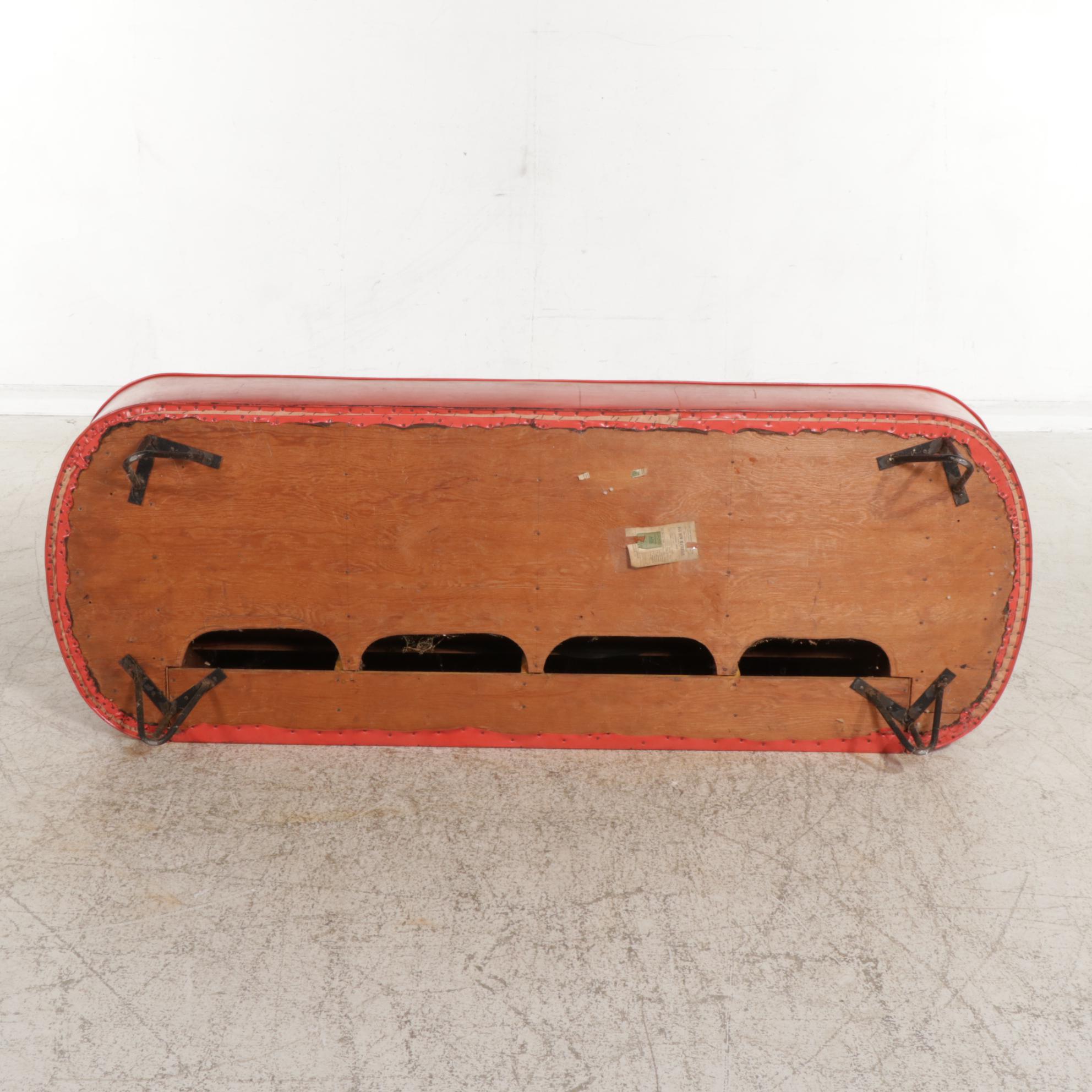 Mid Century Modern Vinyl-Upholstered Bench