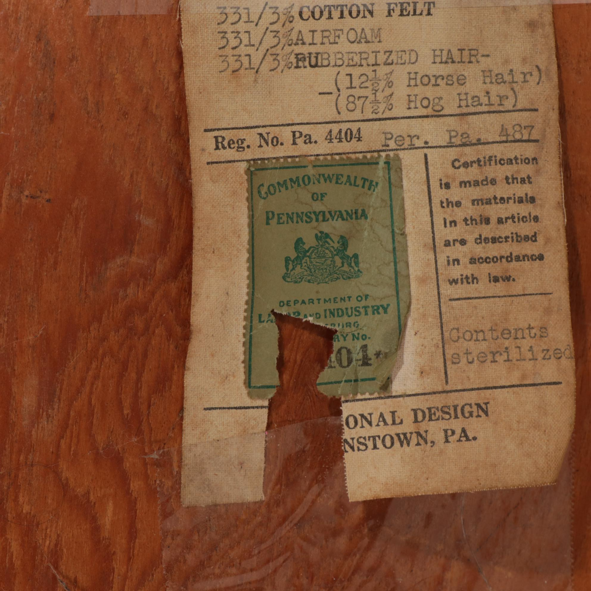 Mid Century Modern Vinyl-Upholstered Bench